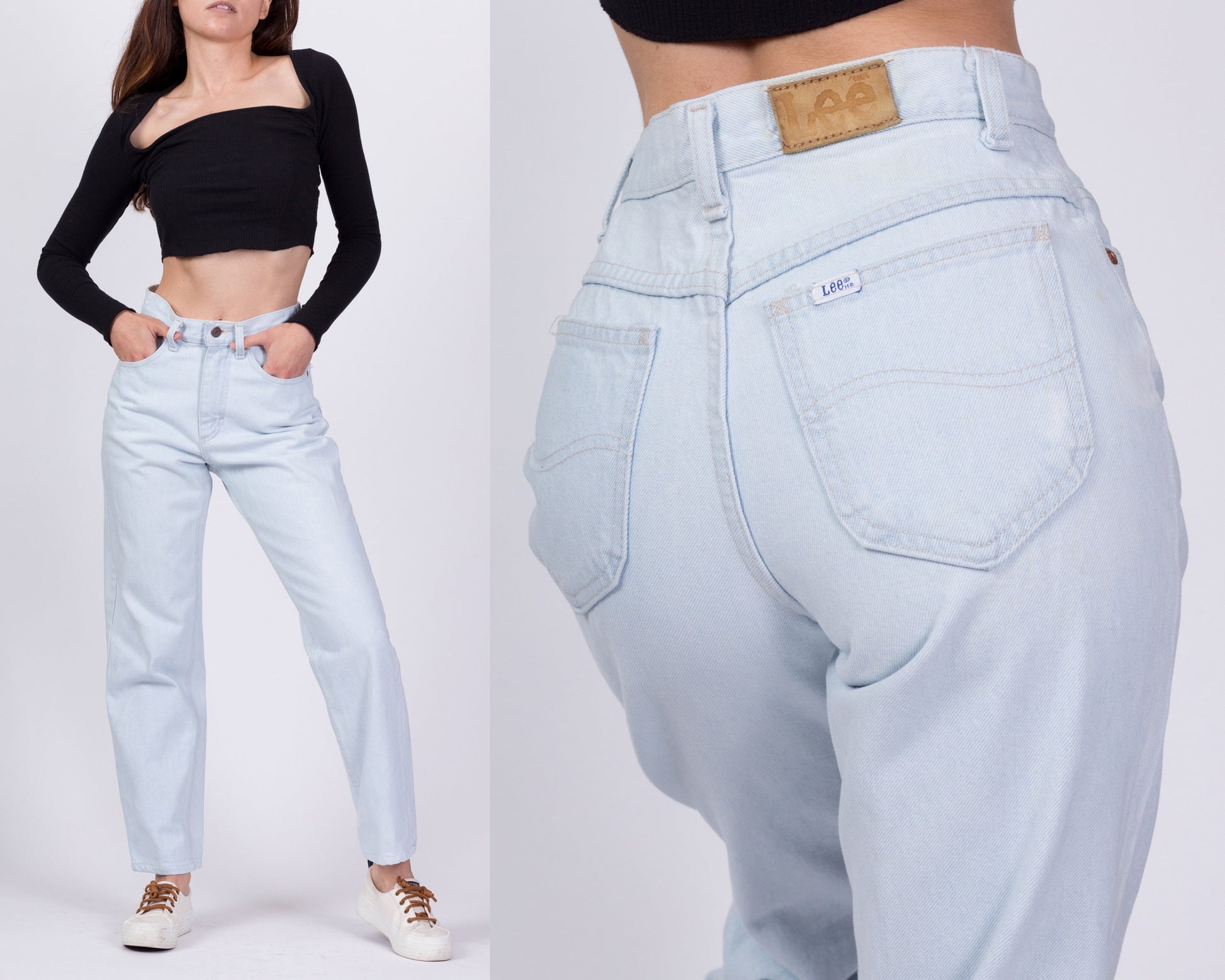 90s Lee Light Wash High Waist Mom Jeans - Extra Small, 24" 
