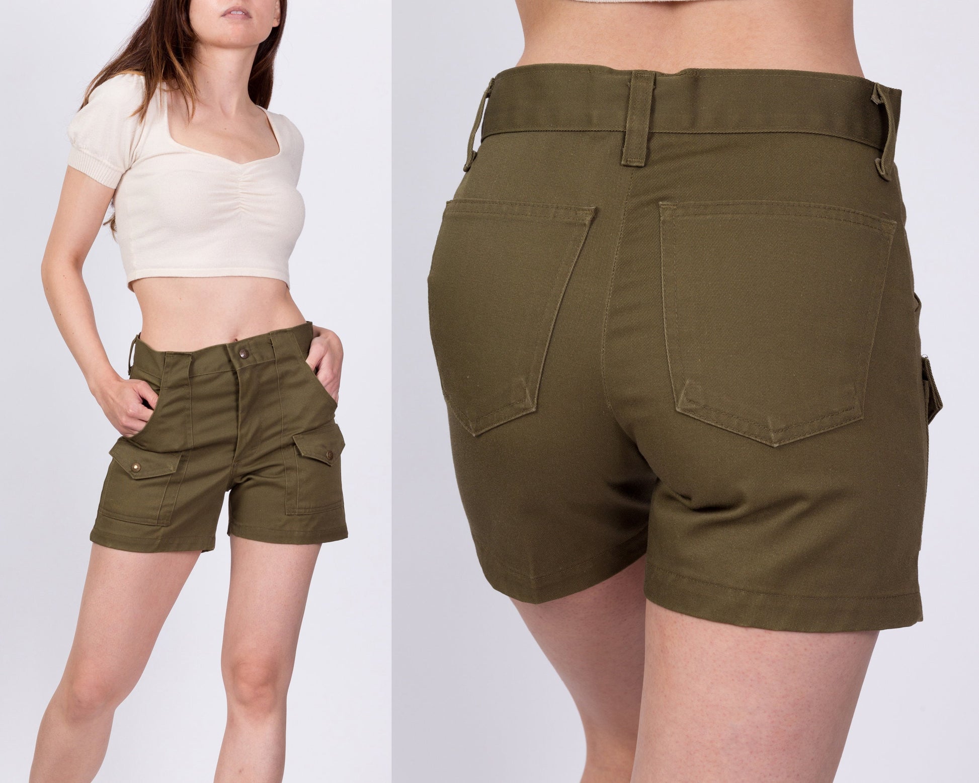 70s High Waist Boy Scout Uniform Shorts - XS to Small 