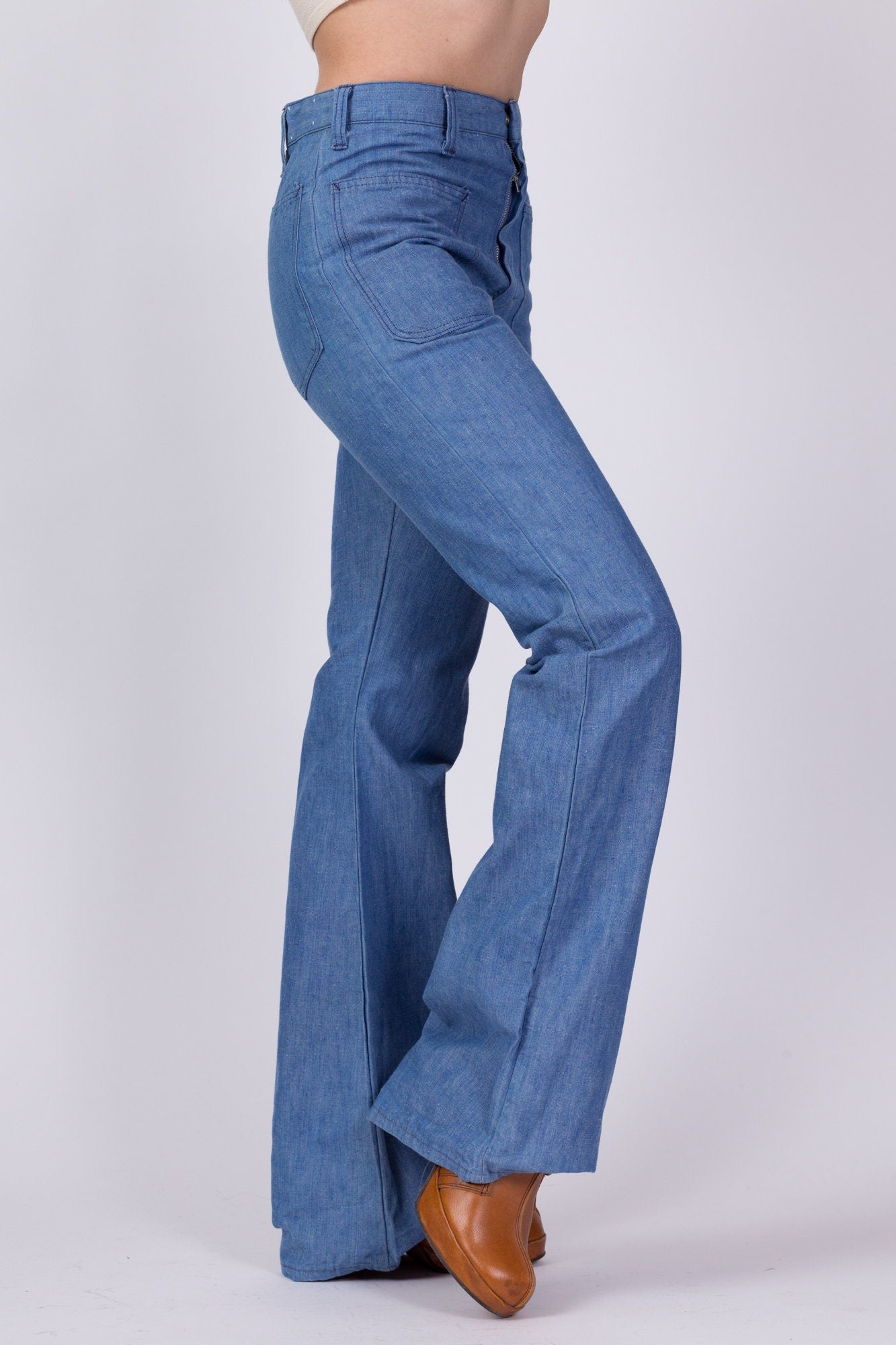 60s 70s High Waist Sailor Pants - Unisex XS 