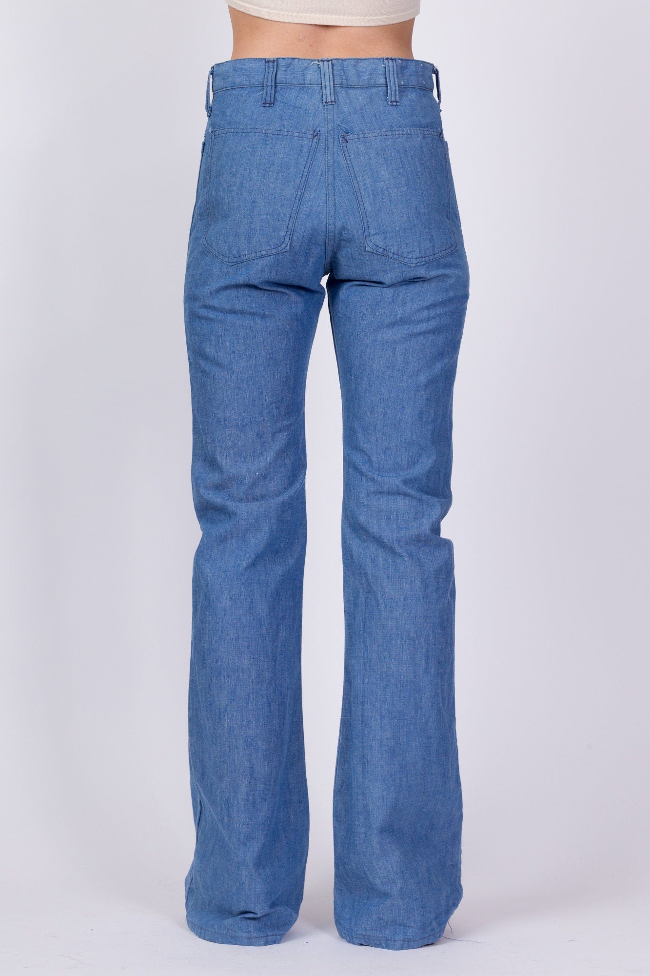 60s 70s High Waist Sailor Pants - Unisex XS 