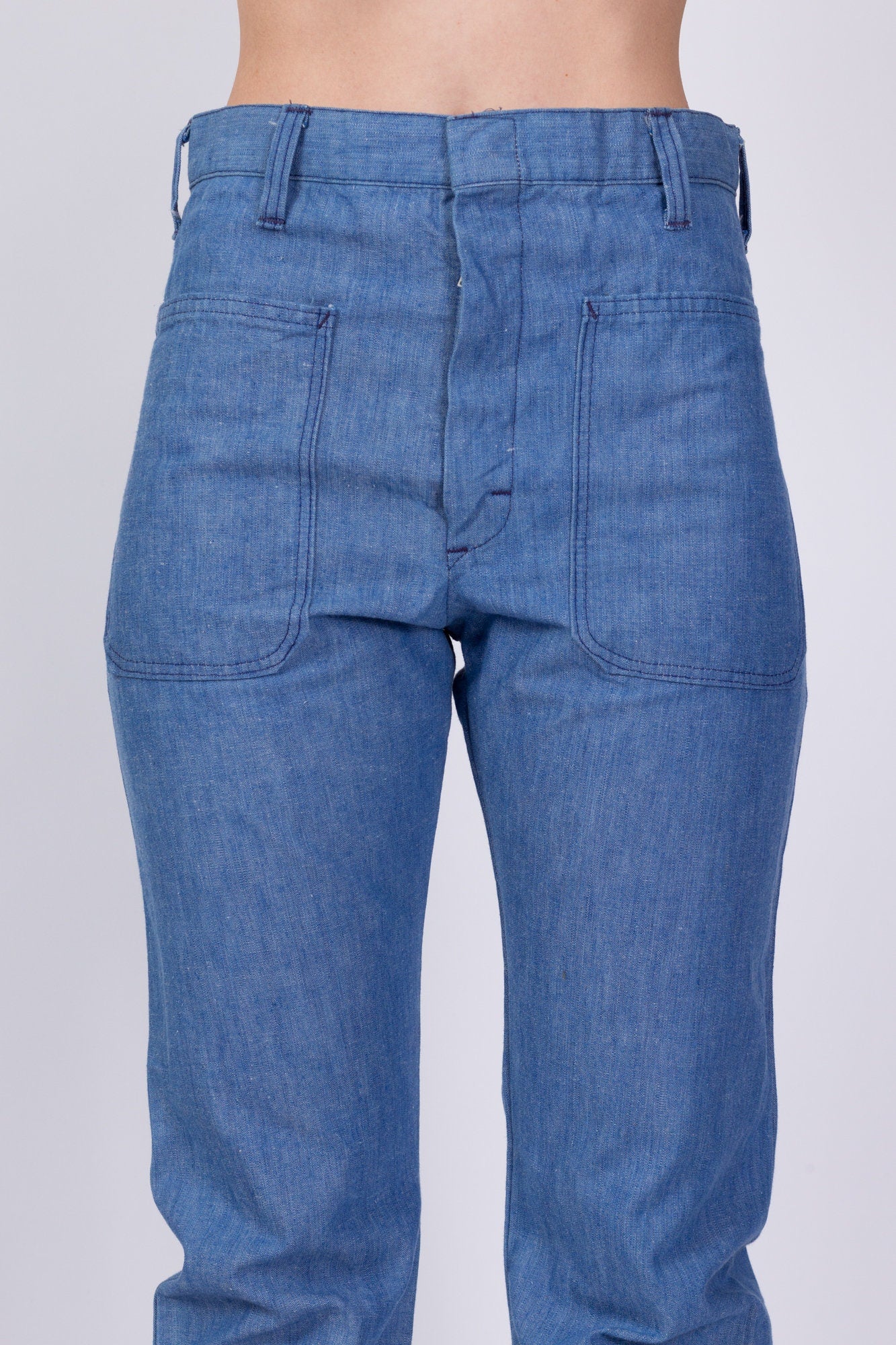 60s 70s High Waist Sailor Pants - Unisex XS 