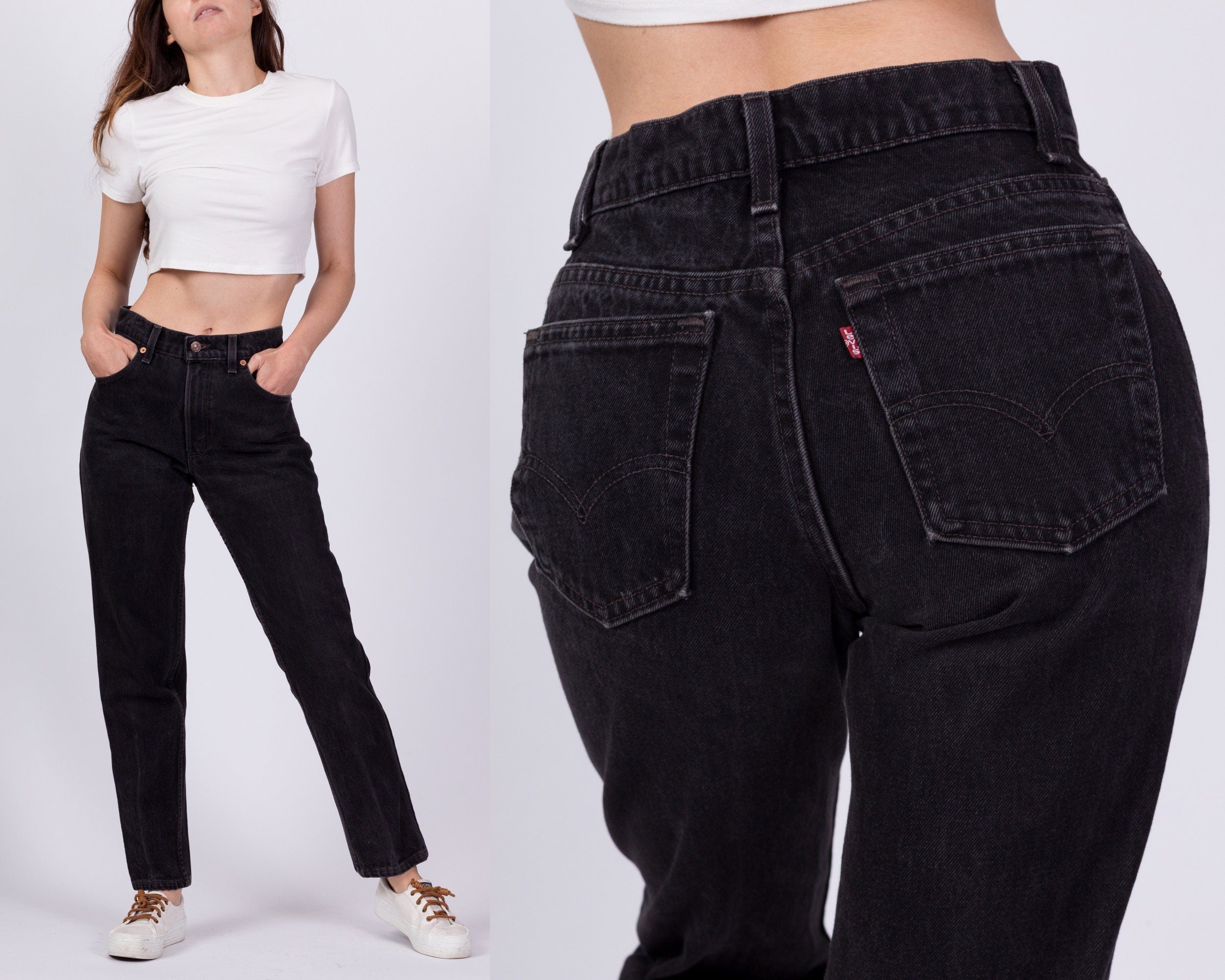 Vintage Levi s Black Mom Jeans Small 26
