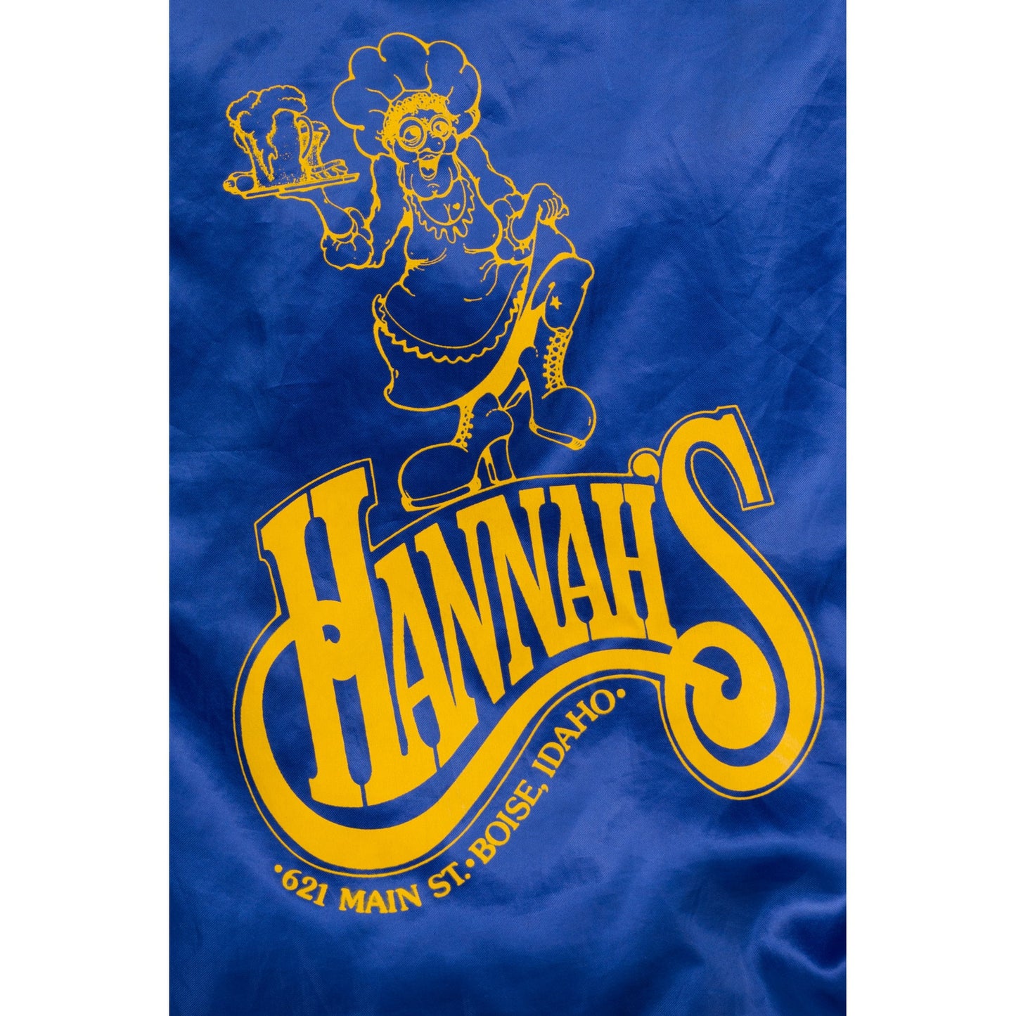 80s Hannah's Boise Idaho Satin Varsity Jacket - Men's Small, Women's 