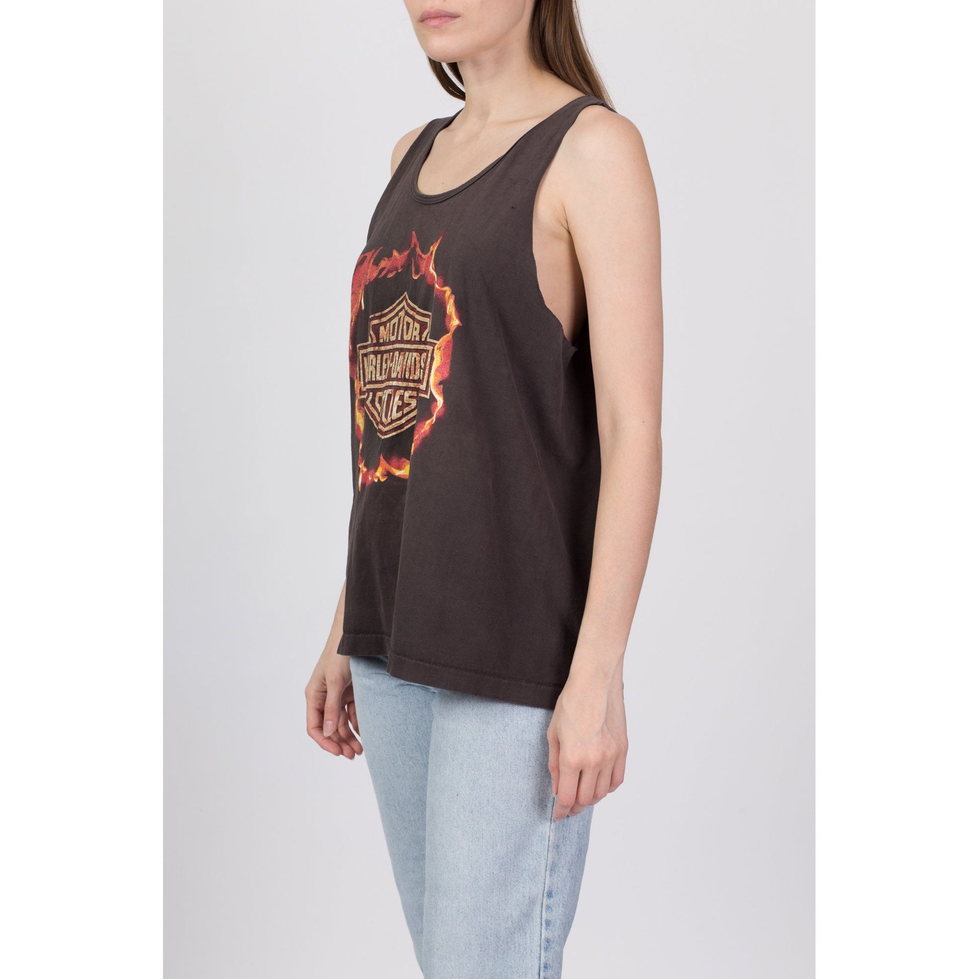 Vintage 1998 Harley Davidson Chuck Holenda 50th Anniversary Muscle Tee - Men's Medium, Women's Large 
