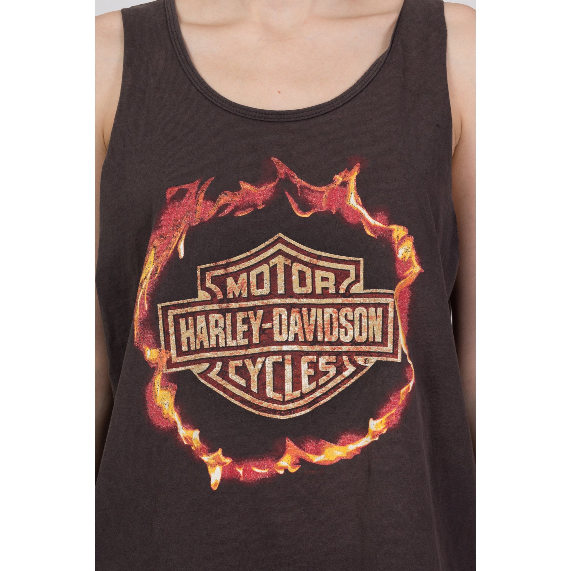 Vintage 1998 Harley Davidson Chuck Holenda 50th Anniversary Muscle Tee - Men's Medium, Women's Large 