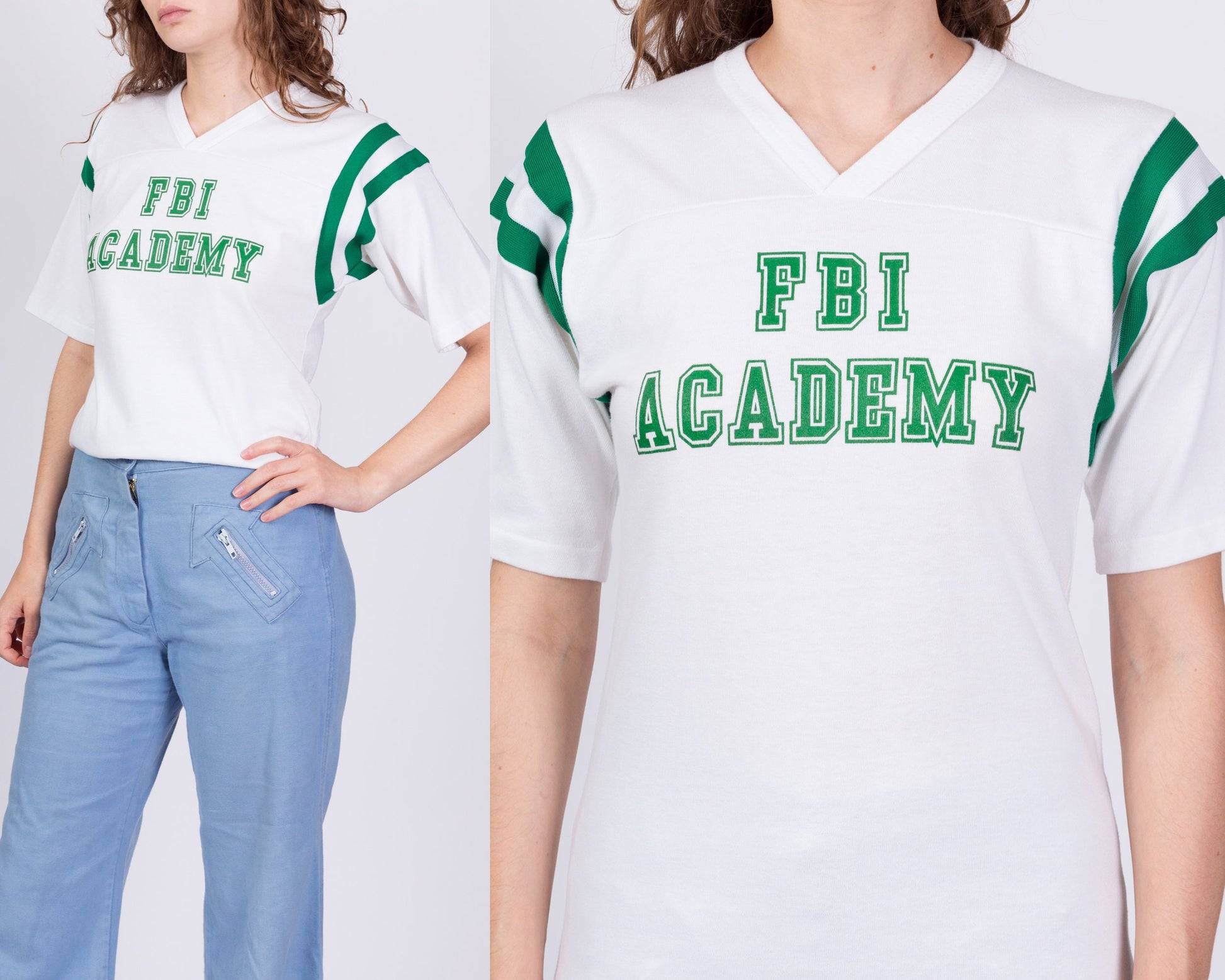 80s FBI Academy Baseball Shirt - Unisex Small 