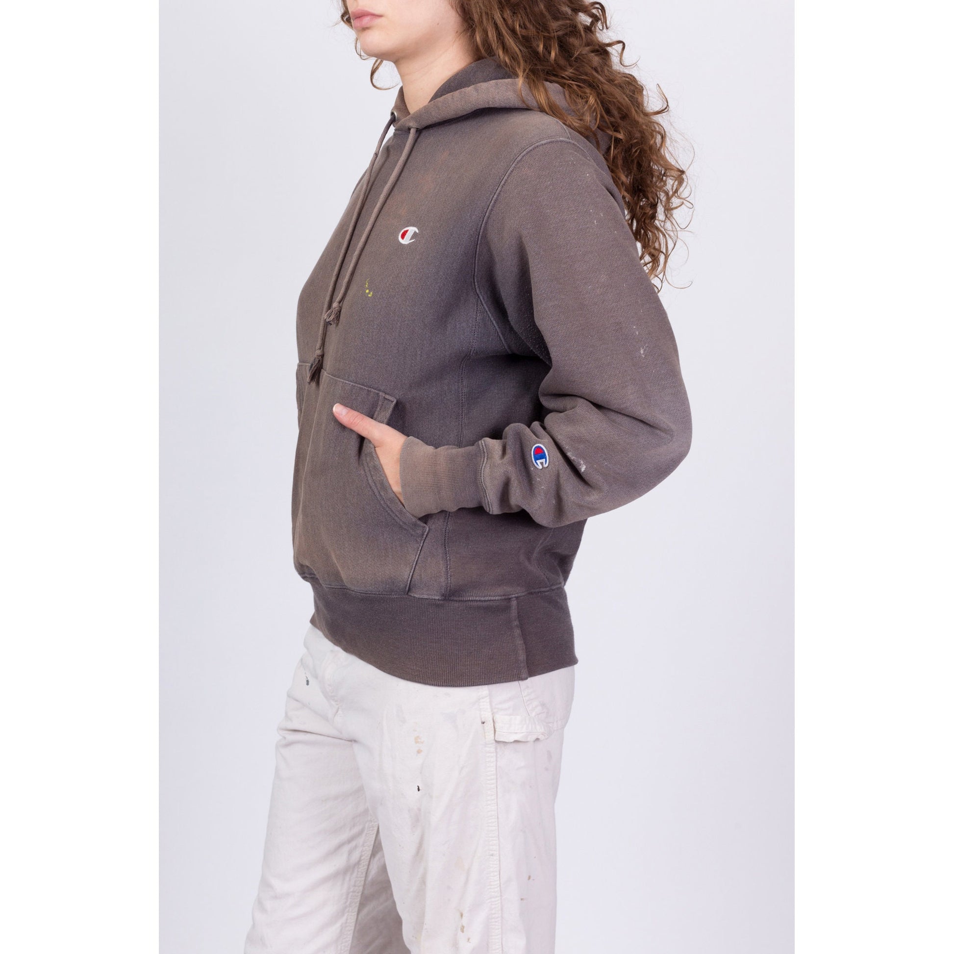 Champion Reverse Weave Faded Hoodie - Unisex Small 