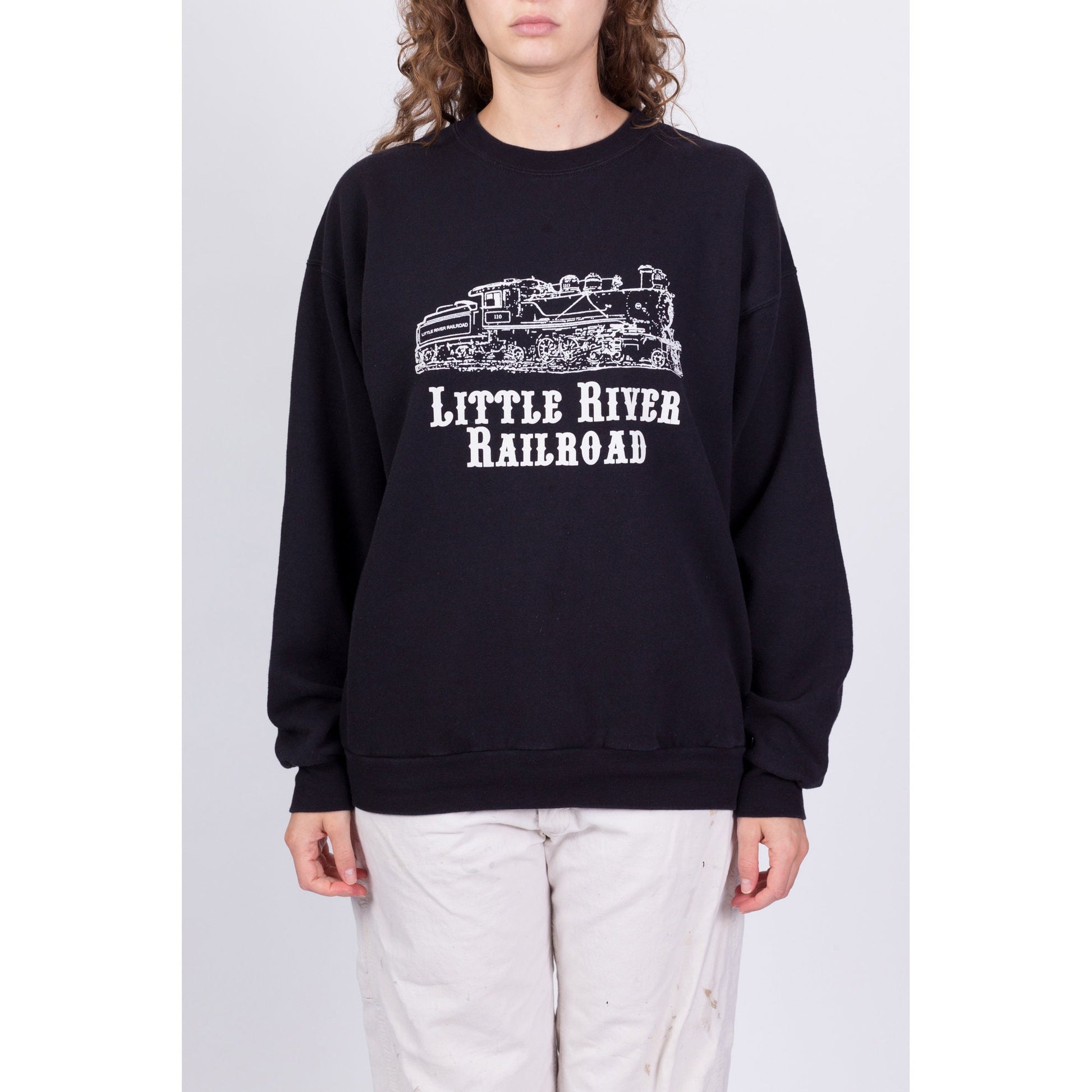 90s Little River Railroad Train Graphic Sweatshirt - Men's Large, Women's XL 