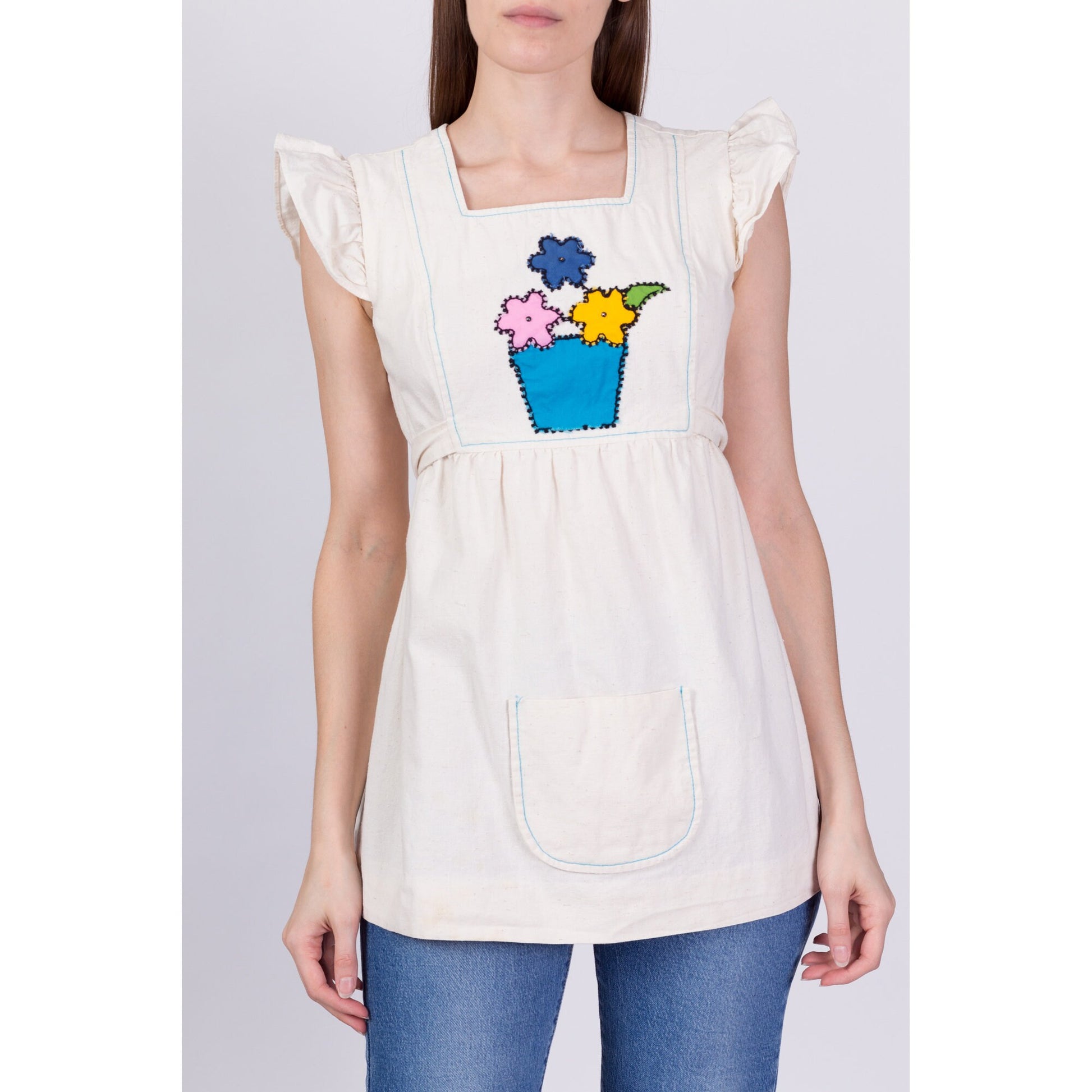 70s Rag Dolls Flower Pot Pinafore - Small 