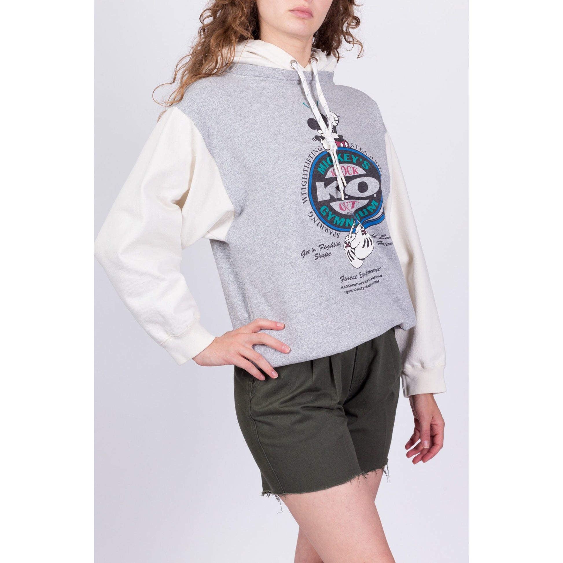 90s Mickey Mouse Boxing Hoodie - Unisex Medium 