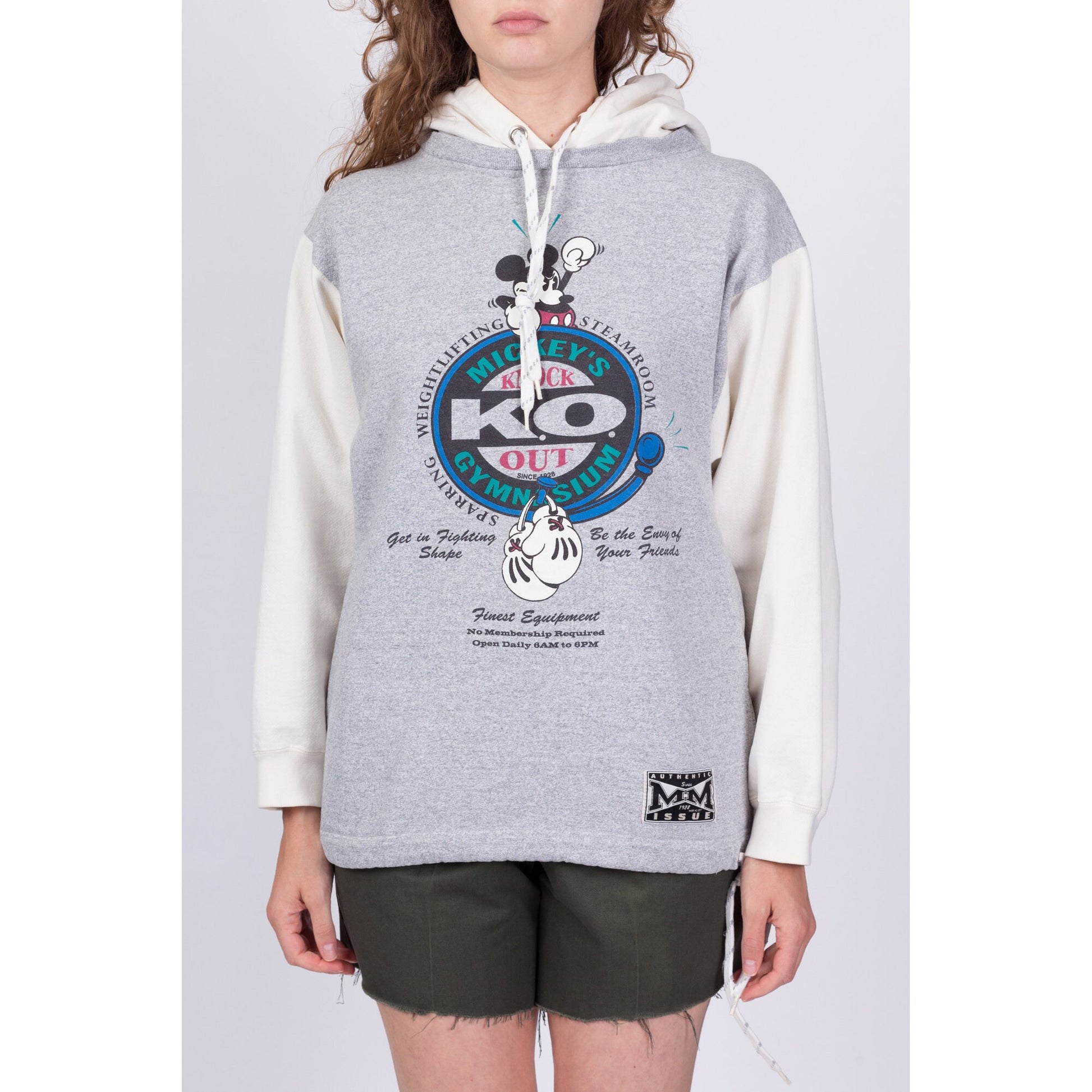 90s Mickey Mouse Boxing Hoodie - Unisex Medium 