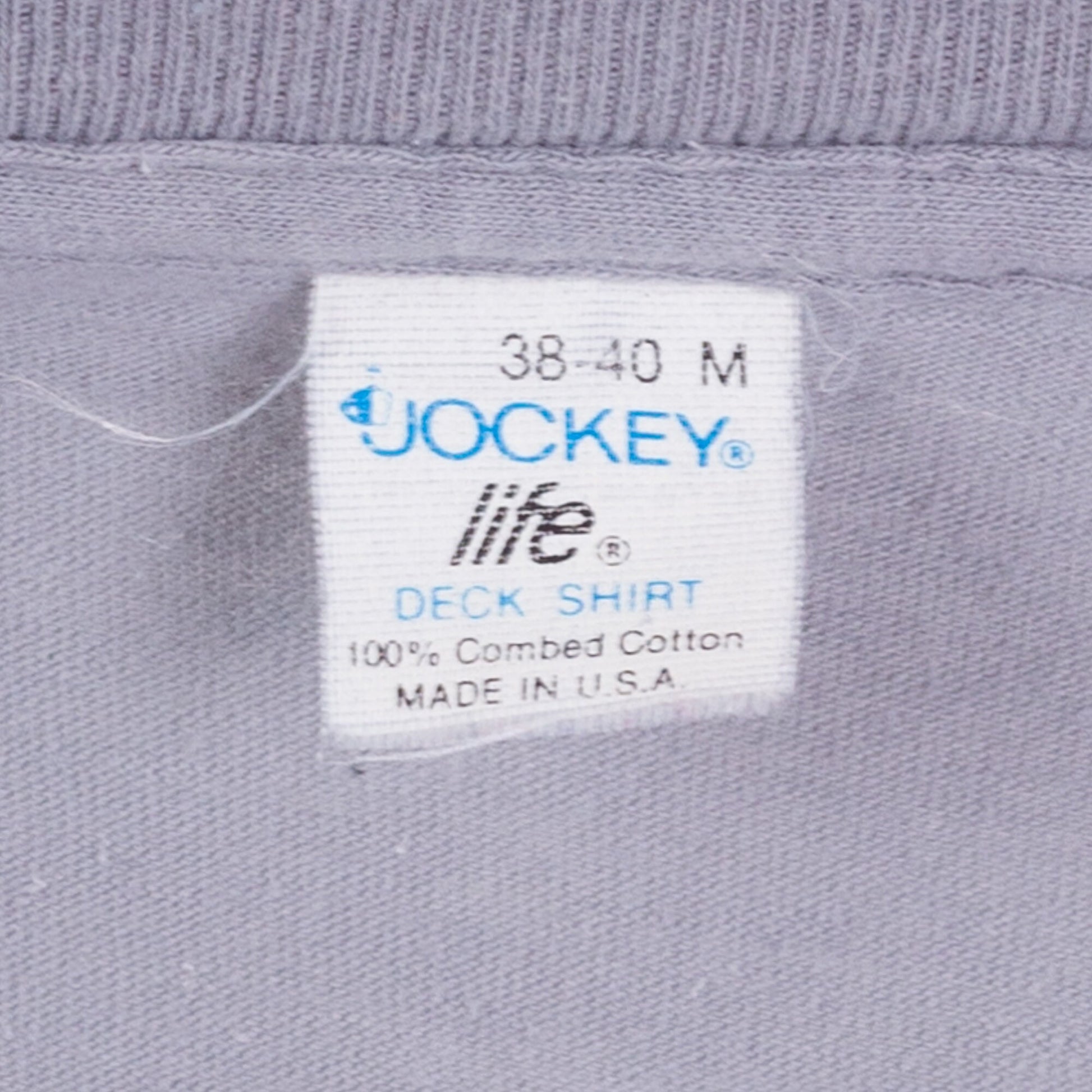 90s Plain Grey Unisex Pocket Tee - Small 
