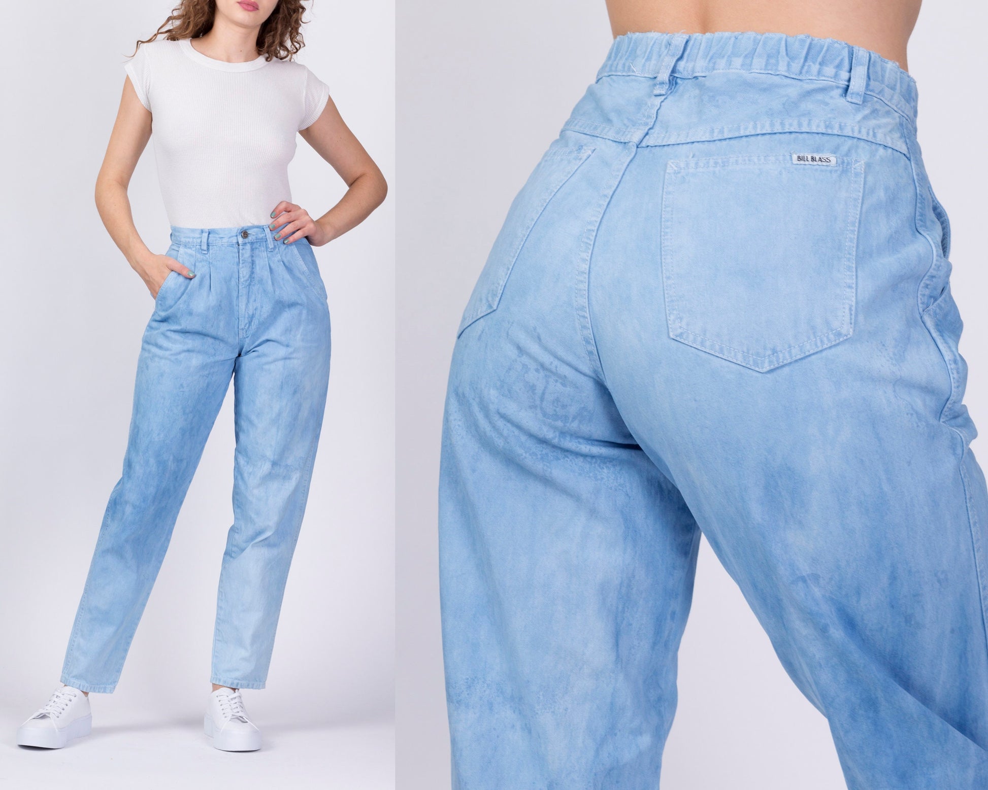 90s Bill Blass Indigo Dyed Denim Jeans - Small, 26"-27" 