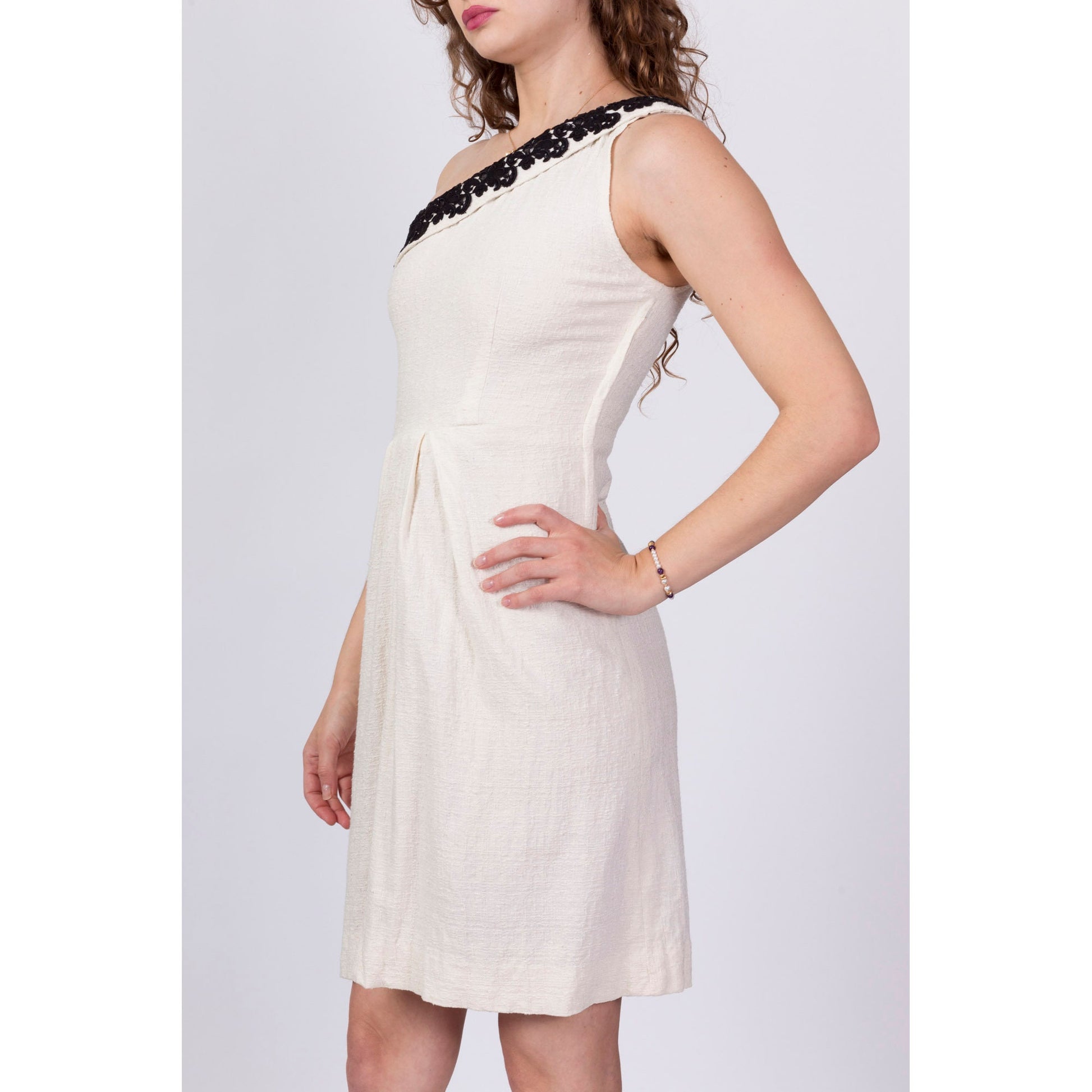 1950s One Shoulder Mini Dress - Small 