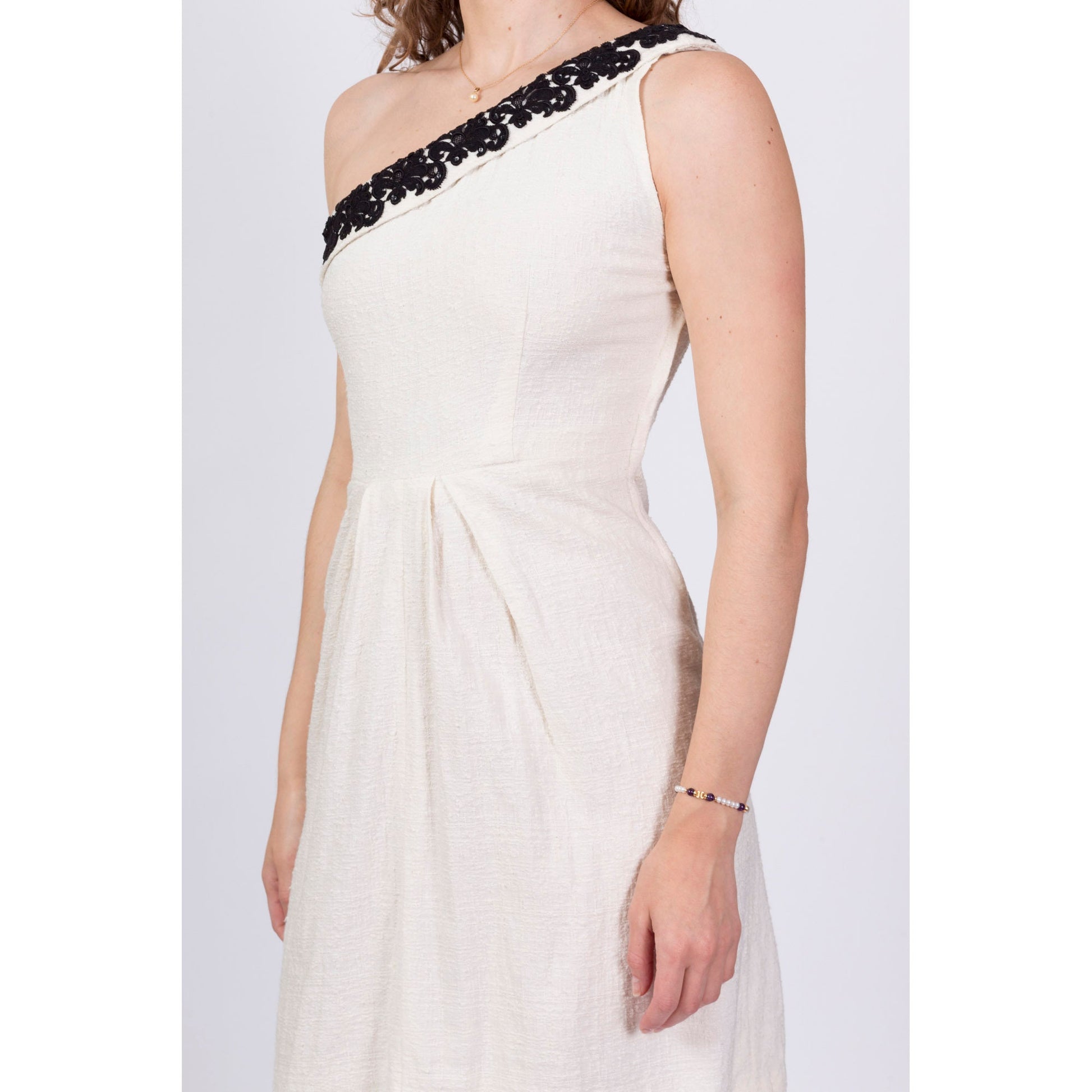 1950s One Shoulder Mini Dress - Small 