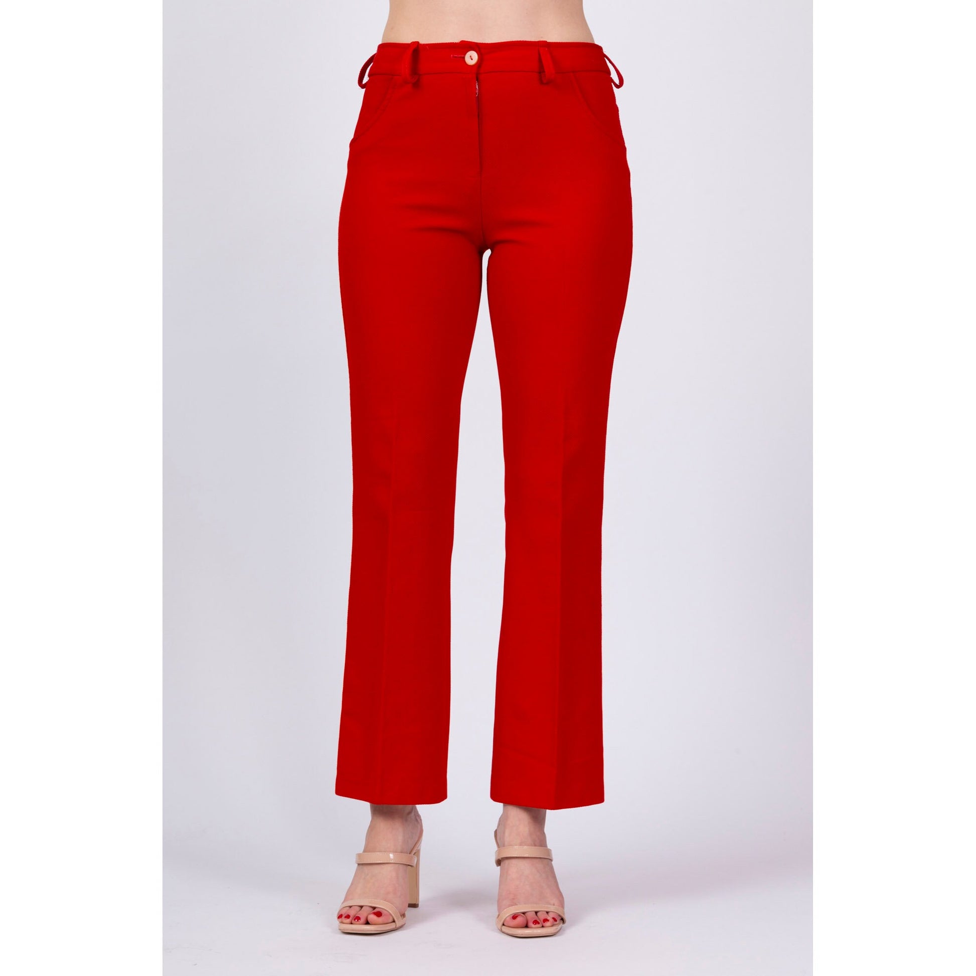 70s Red Mid-Rise Pants - Men's XS, Women's Small 