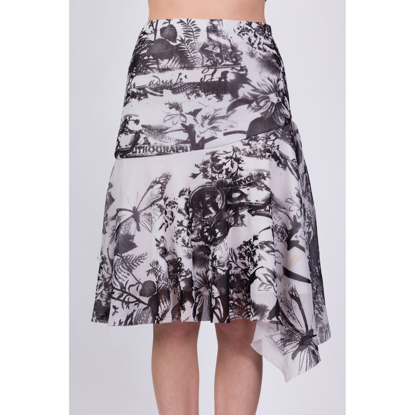 90s Joseph Ribkoff Lithograph Print Skirt - Medium, 27"-30" 