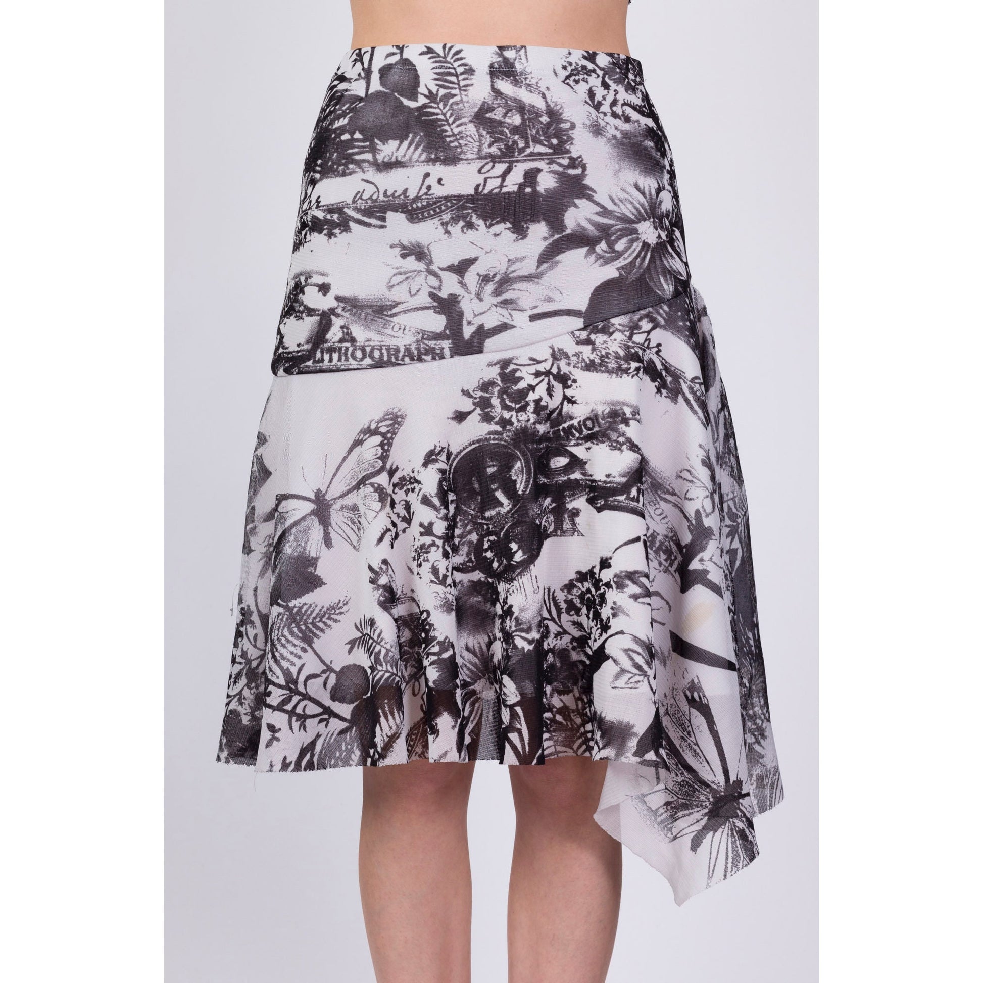 90s Joseph Ribkoff Lithograph Print Skirt - Medium, 27"-30" 