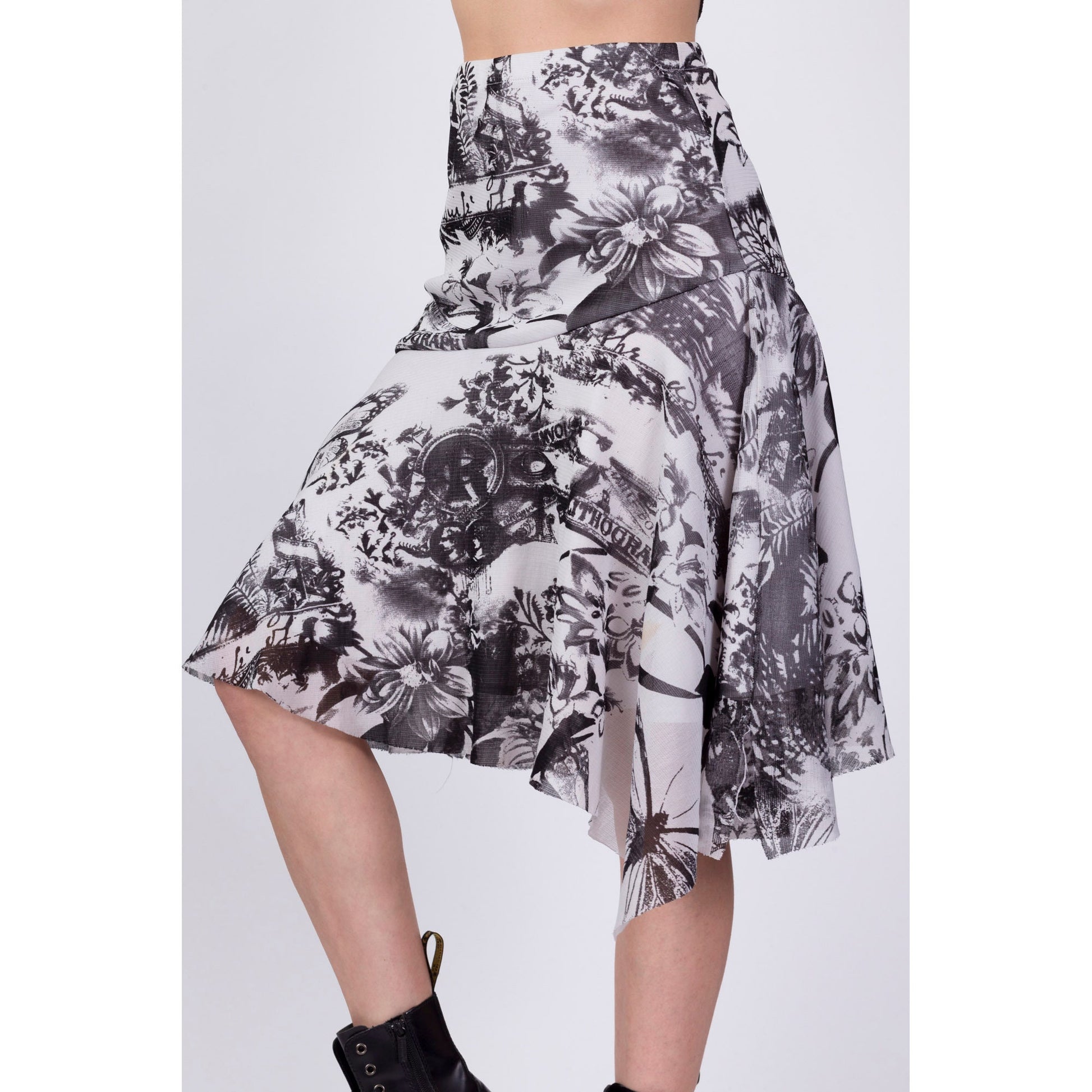 90s Joseph Ribkoff Lithograph Print Skirt - Medium, 27"-30" 