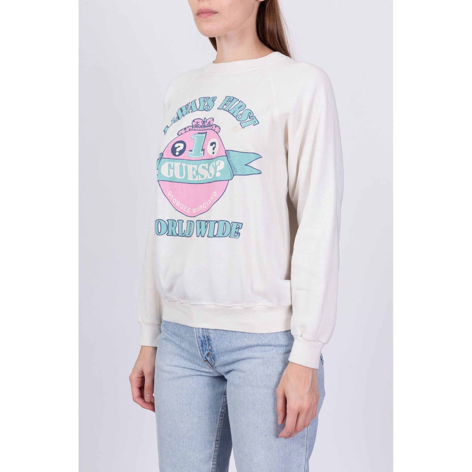 80s Guess Worldwide Sweatshirt - Men's Small, Women's Medium 