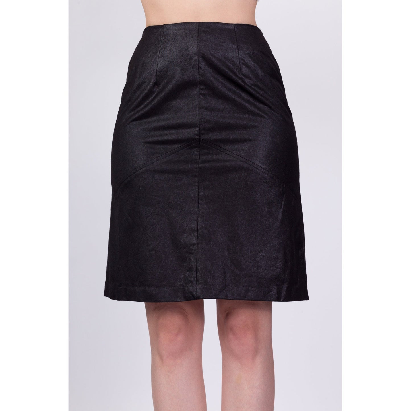 90s Black Mini Pencil Skirt - Extra Small, 24" 