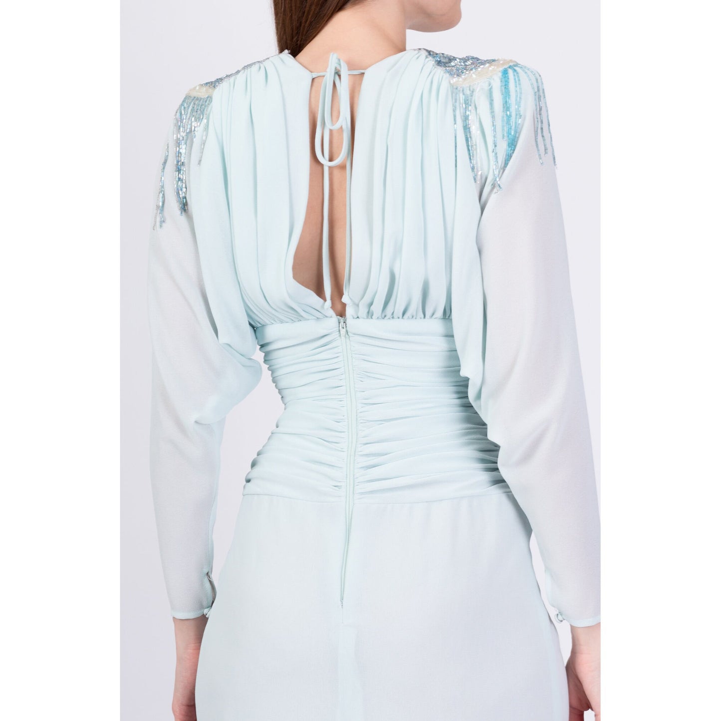Vintage 80s Casadei Beaded Cocktail Dress - Extra Small 