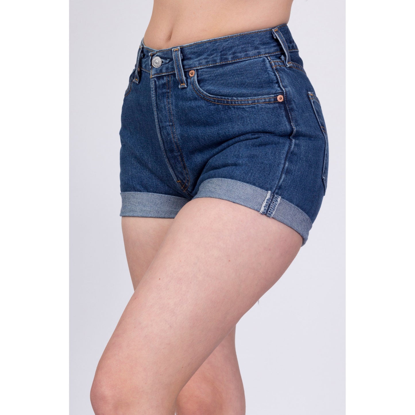 Vintage Levis 501 Cuffed Jean Shorts - Small 