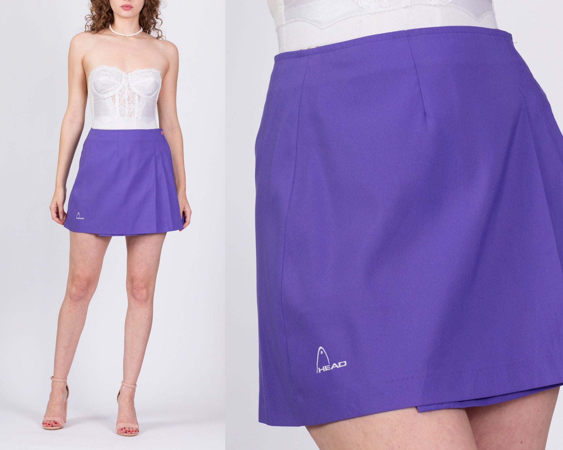 Vintage Purple Tennis Mini Skirt - Medium, 28" 