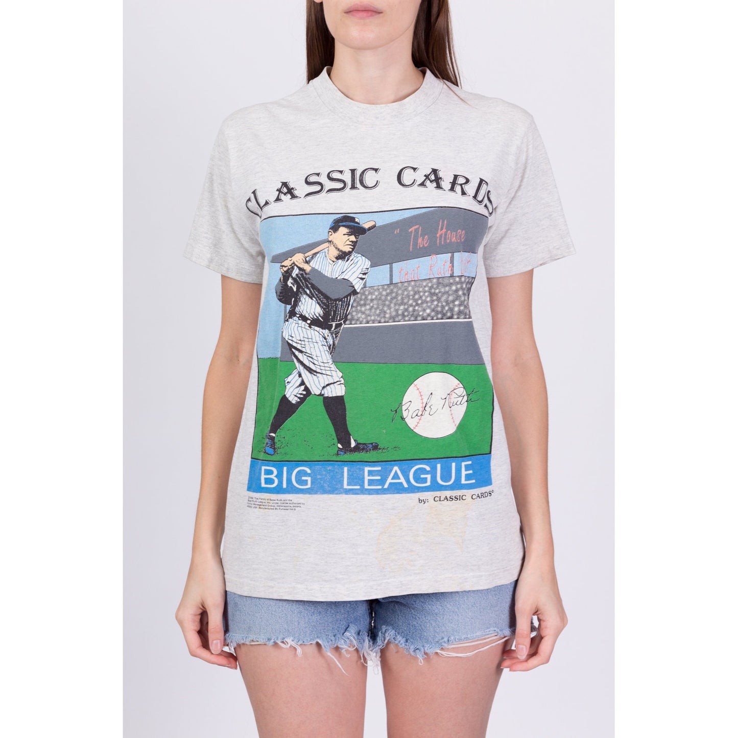 90s Babe Ruth Baseball Classic Cards T Shirt - Unisex Medium 