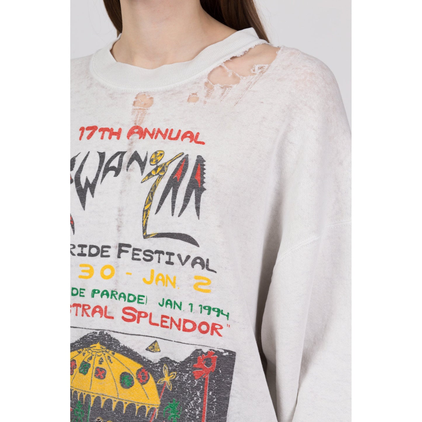 90s Kwanzaa Festival Thrashed Sweatshirt - Men's XL, Women's XXL 