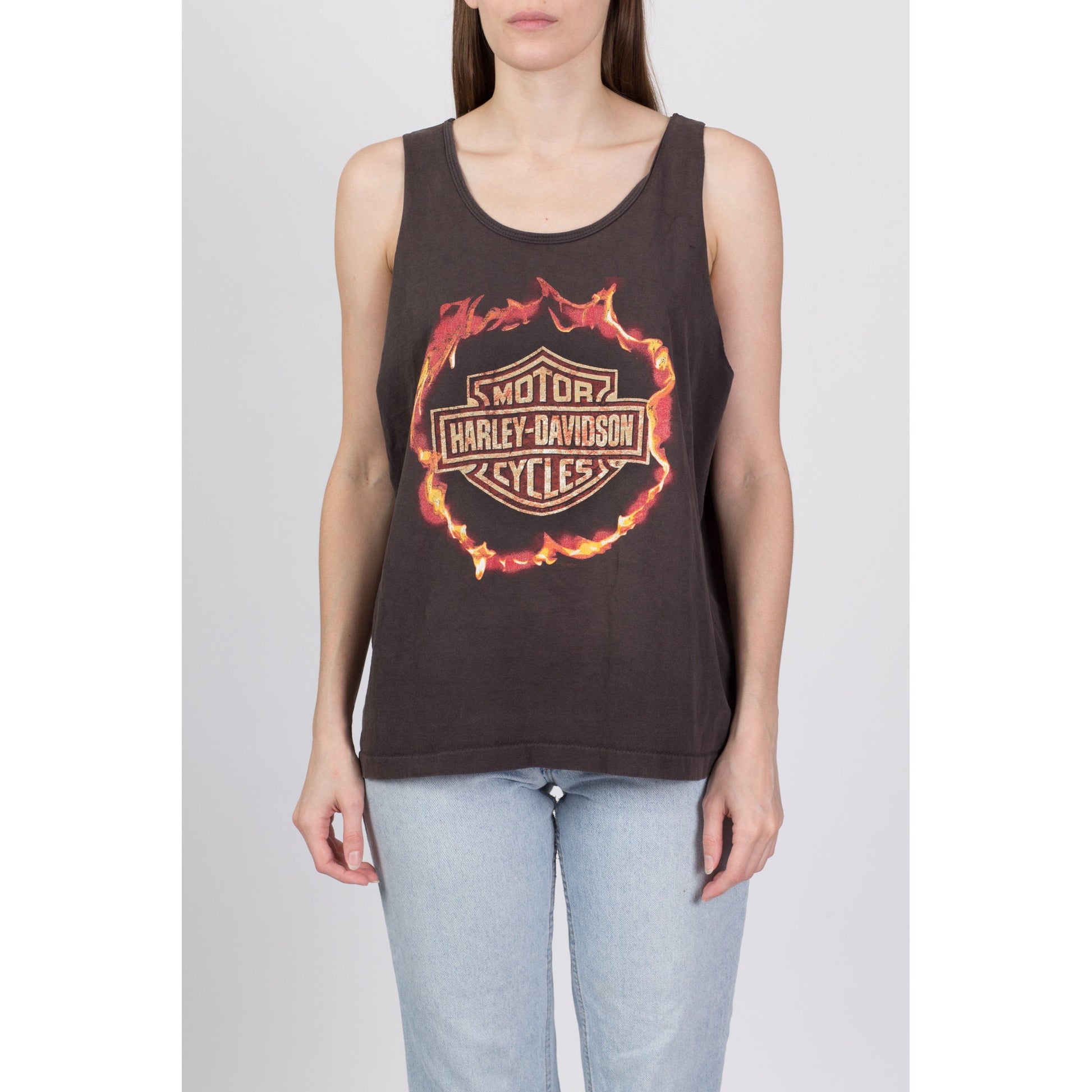 Vintage 1998 Harley Davidson Chuck Holenda 50th Anniversary Muscle Tee - Men's Medium, Women's Large 