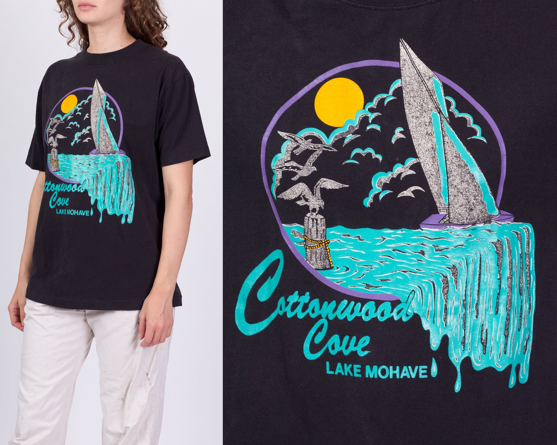 80s Cottonwood Cove Lake Mohave T Shirt - Men's Medium, Women's Large 