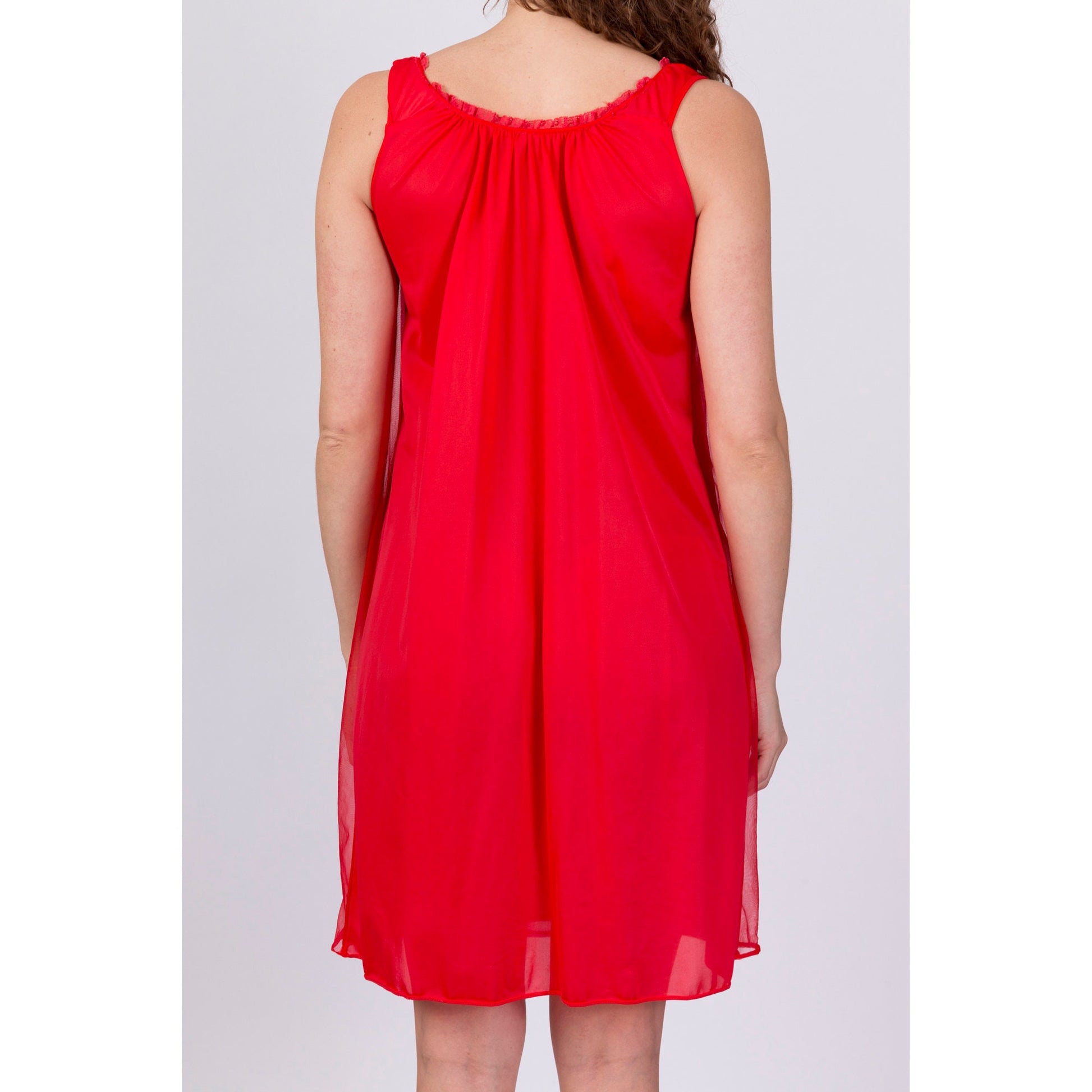 60s Red Babydoll Nightie - Small 