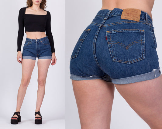 Vintage Levis 501 Cuffed Jean Shorts - Small 