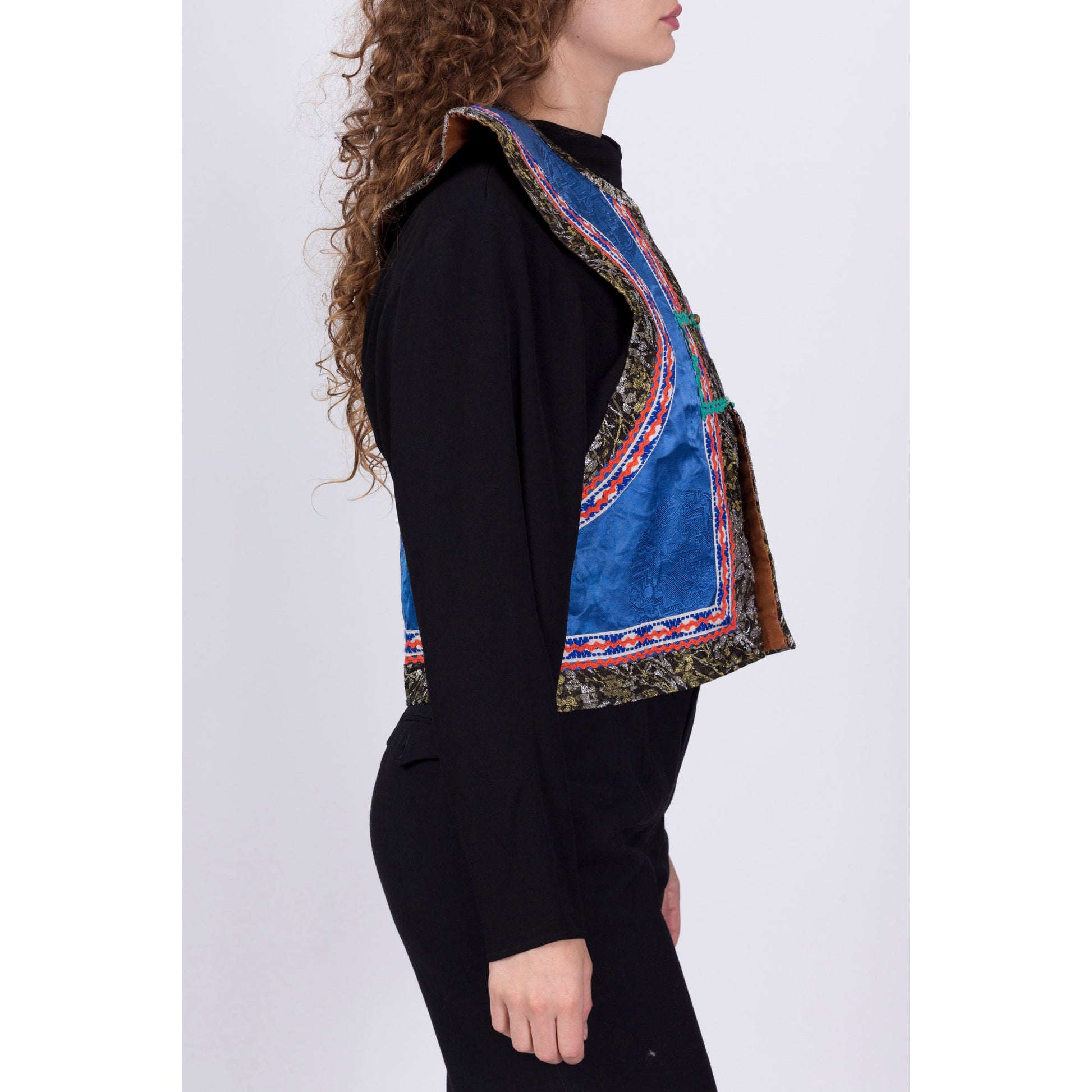 Vintage Chinese Pointed Shoulder Vest - Small to Medium 