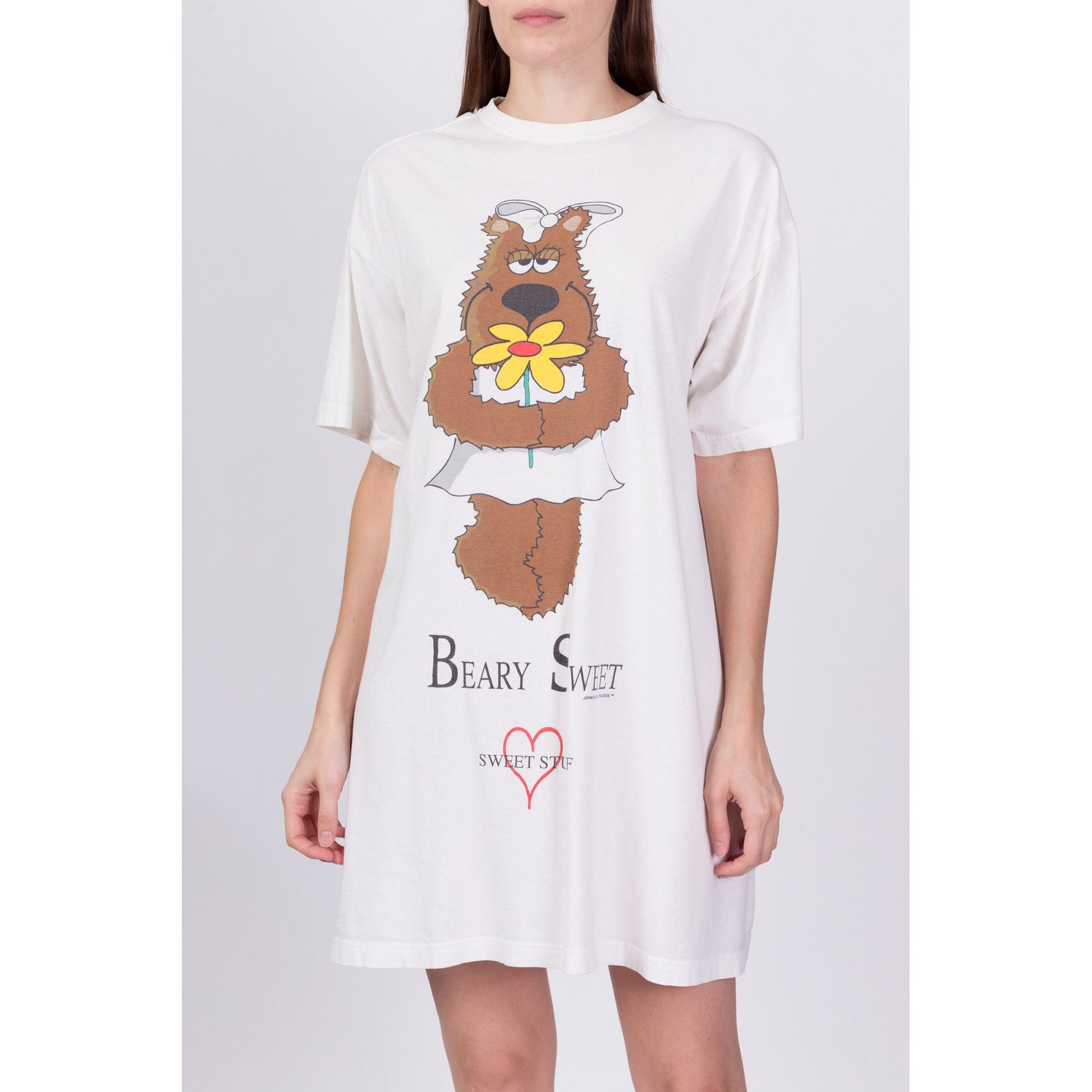 90s "Beary Sweet" Pajama Mini Dress - One Size 