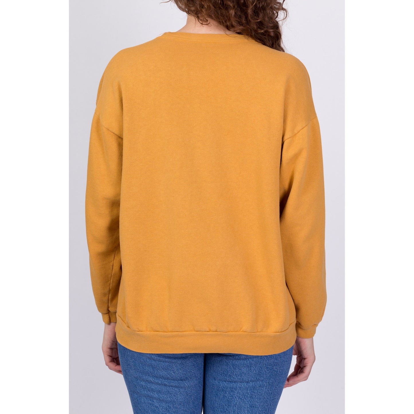 90s Guess USA Mustard Yellow Sweatshirt - One Size 