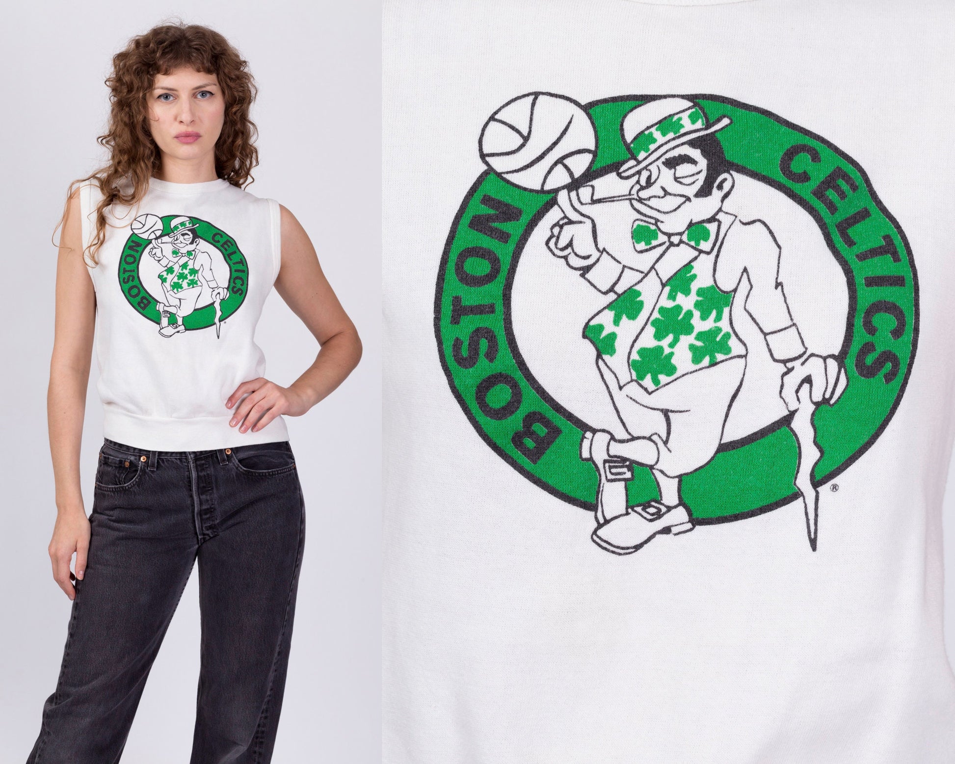 80s Boston Celtics Tank Top - Small 