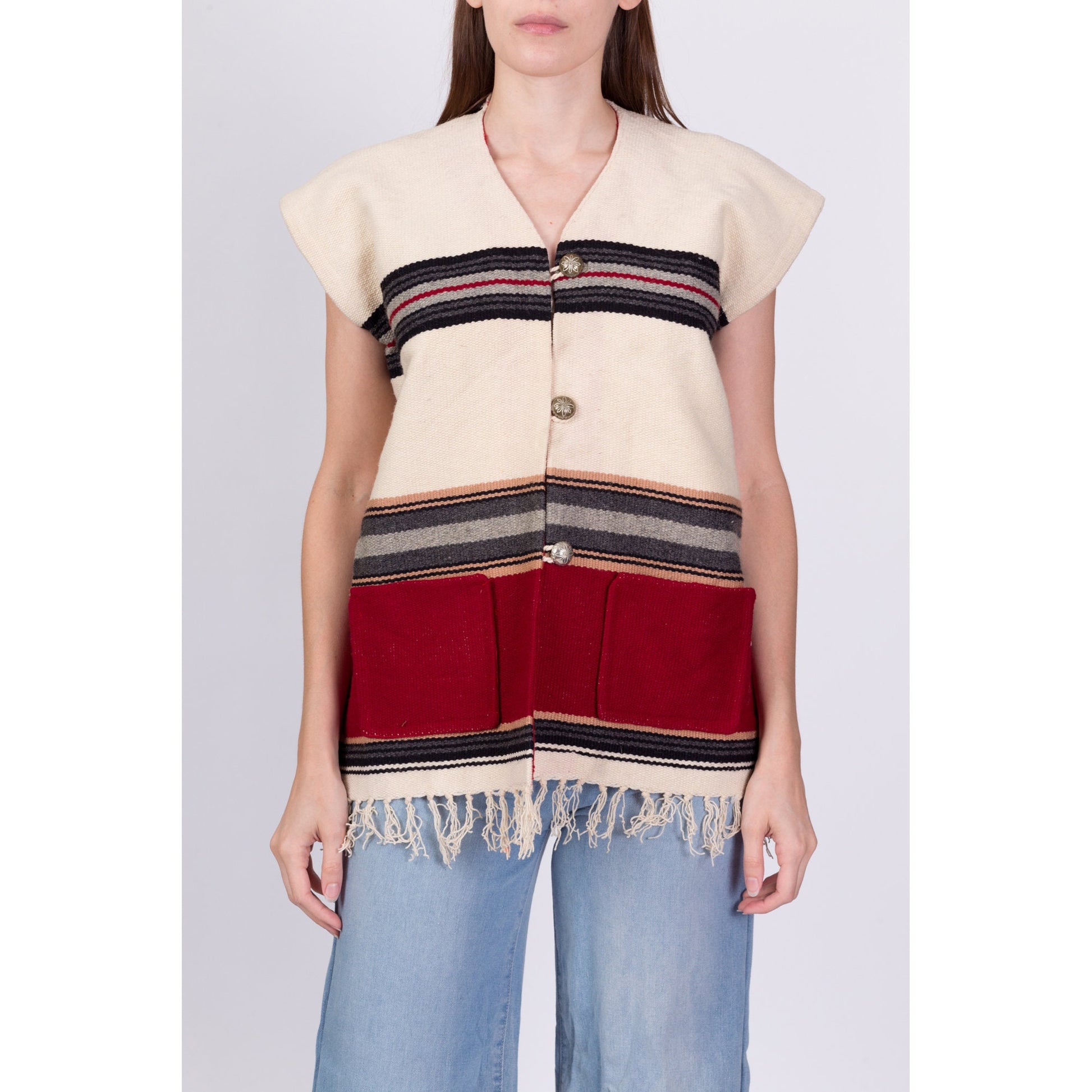 Vintage 1950s Chimayo Blanket Vest - Men's Medium, Women's Large 