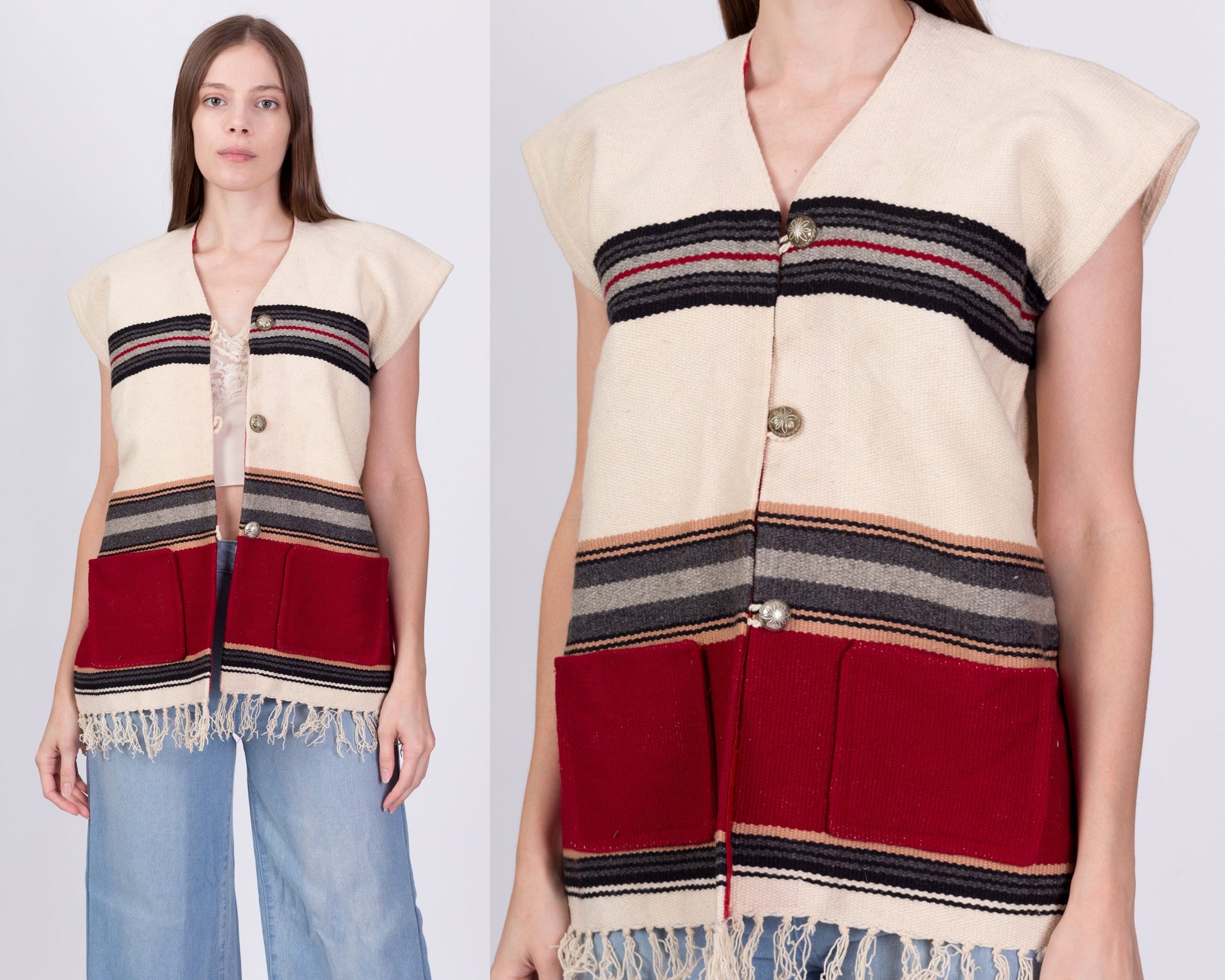 Vintage 1950s Chimayo Blanket Vest - Men's Medium, Women's Large 