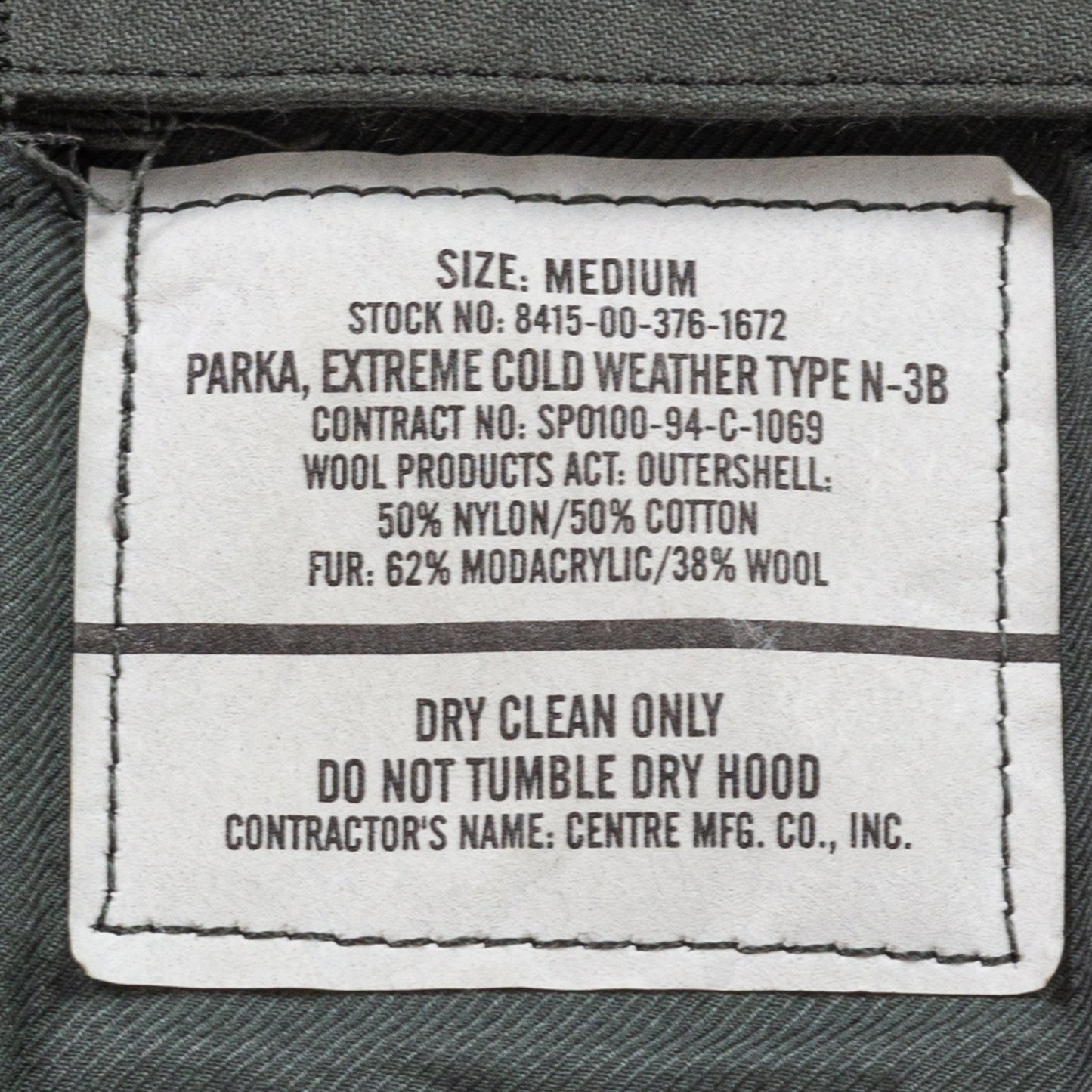 Vintage N-3B USAF Hooded Parka Flight Jacket - Men's Medium 
