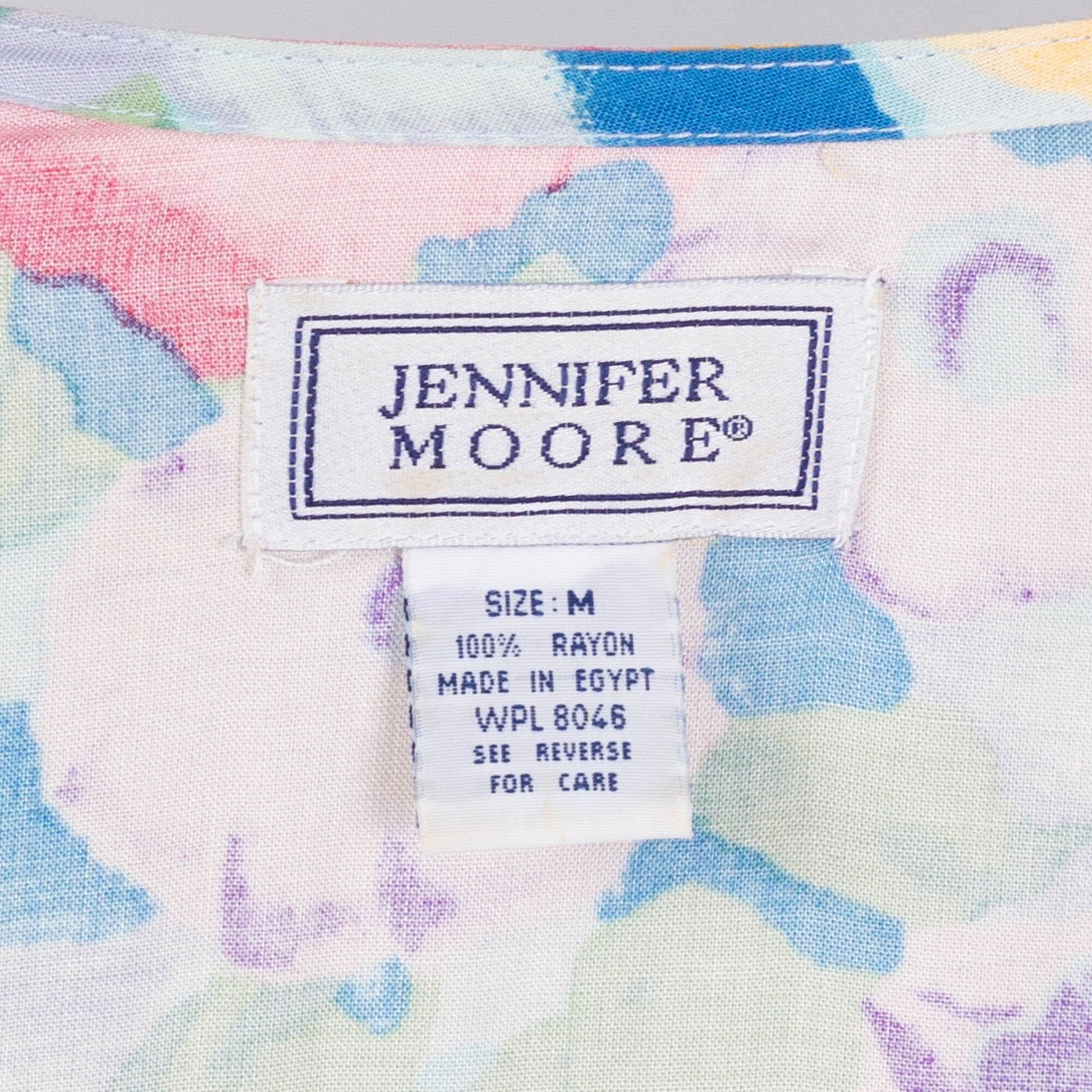 90s Blue Floral Button Front Sundress - Small 