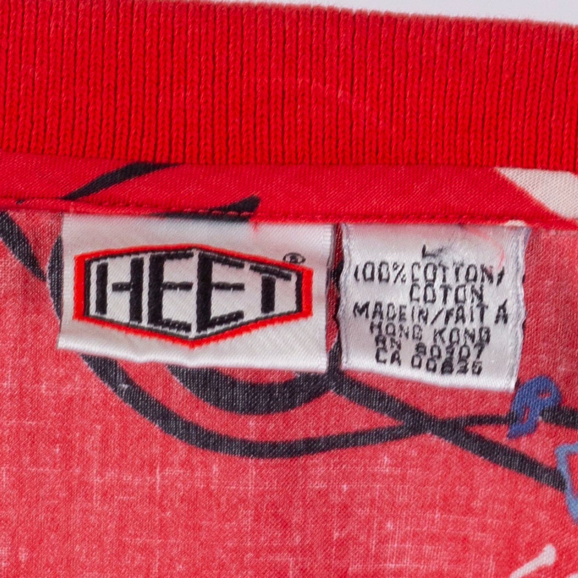 Vintage Red Novelty Music Print Shirt - Men's Large 