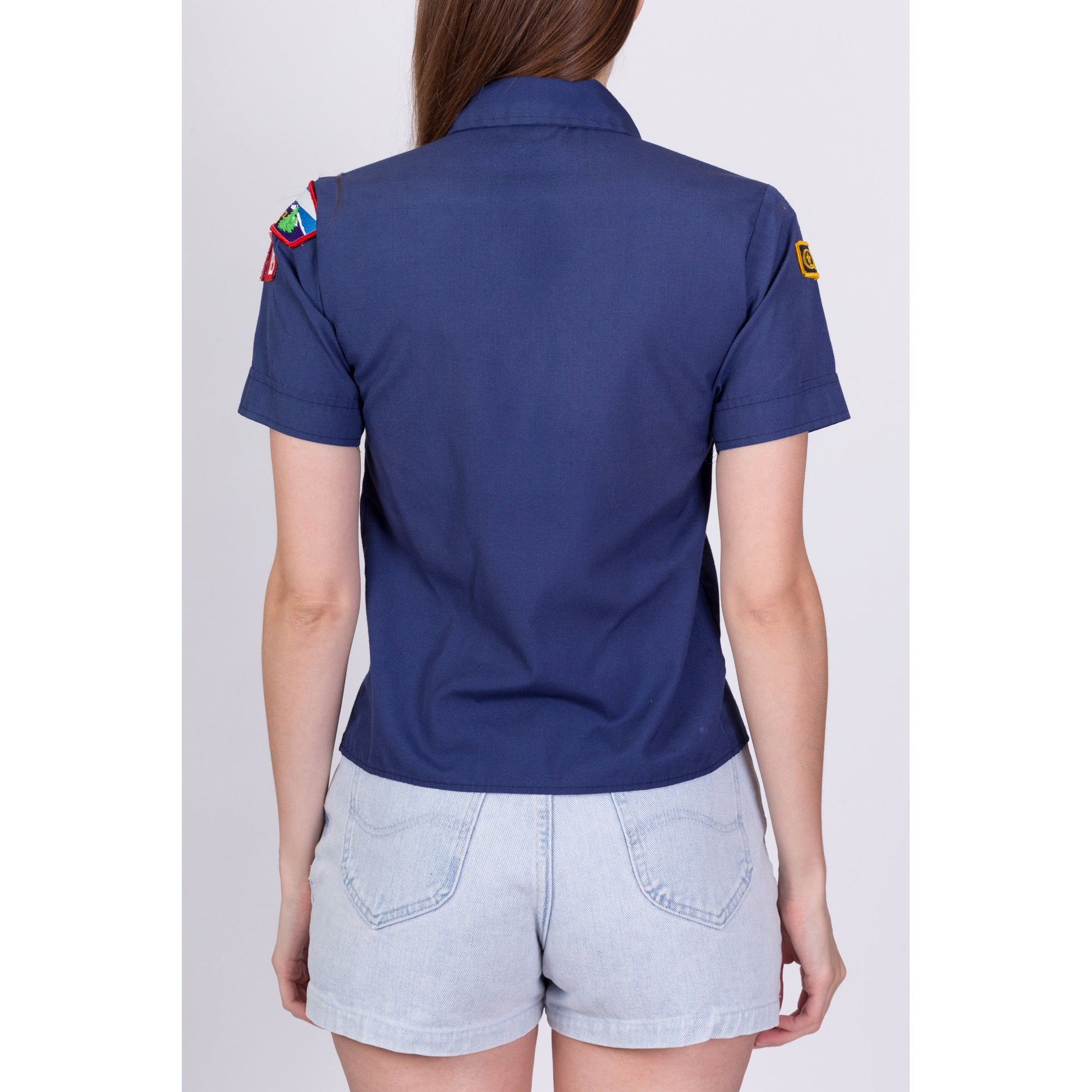 80s Boy Scouts Uniform Shirt - Petite XS 