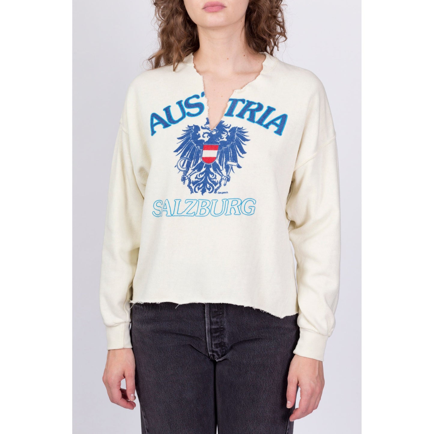80s Salzburg Austria Coat Of Arms Sweatshirt - Men's Medium, Women's Large 