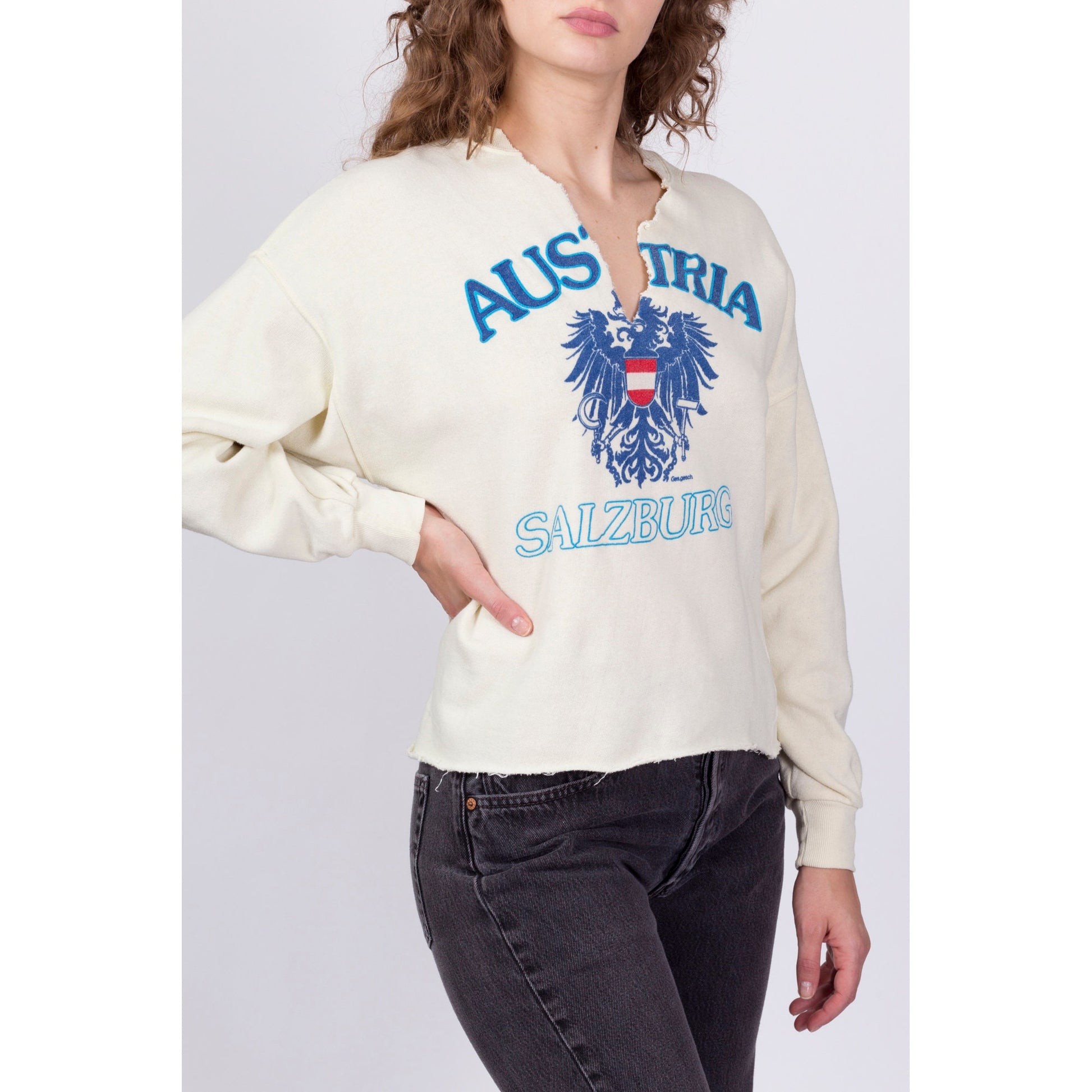 80s Salzburg Austria Coat Of Arms Sweatshirt - Men's Medium, Women's Large 
