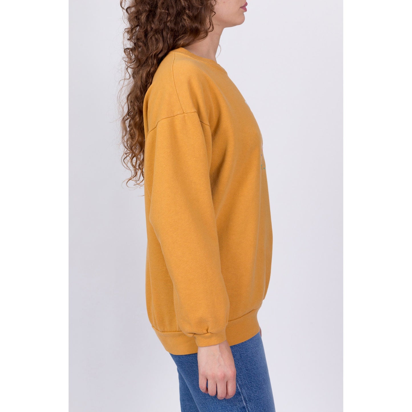 90s Guess USA Mustard Yellow Sweatshirt - One Size 