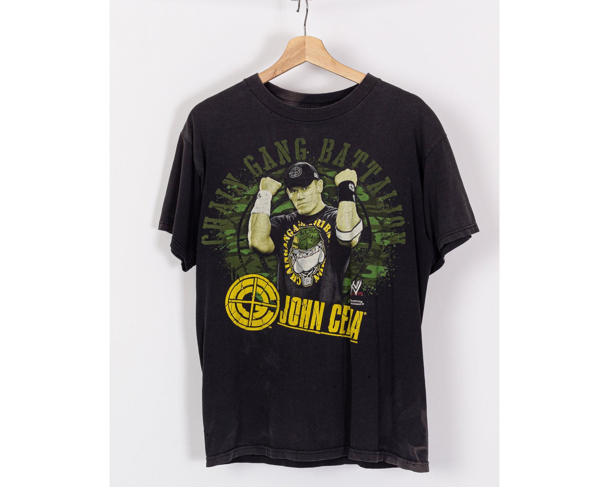 Vintage John Cena WWE Chain Gang Battalion T Shirt - Unisex Medium 