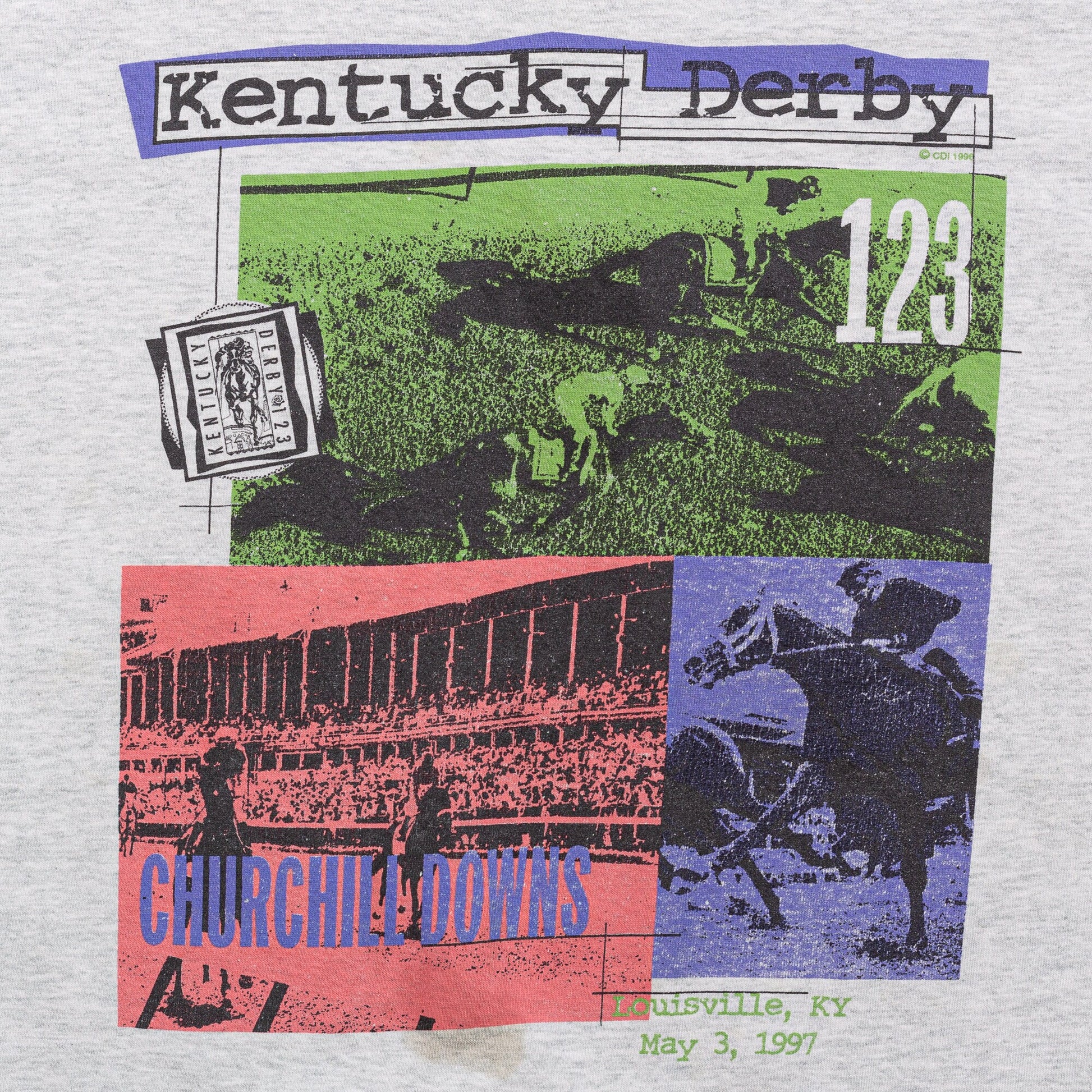 Vintage 1997 Kentucky Derby T Shirt - Men's Large, Women's XL 