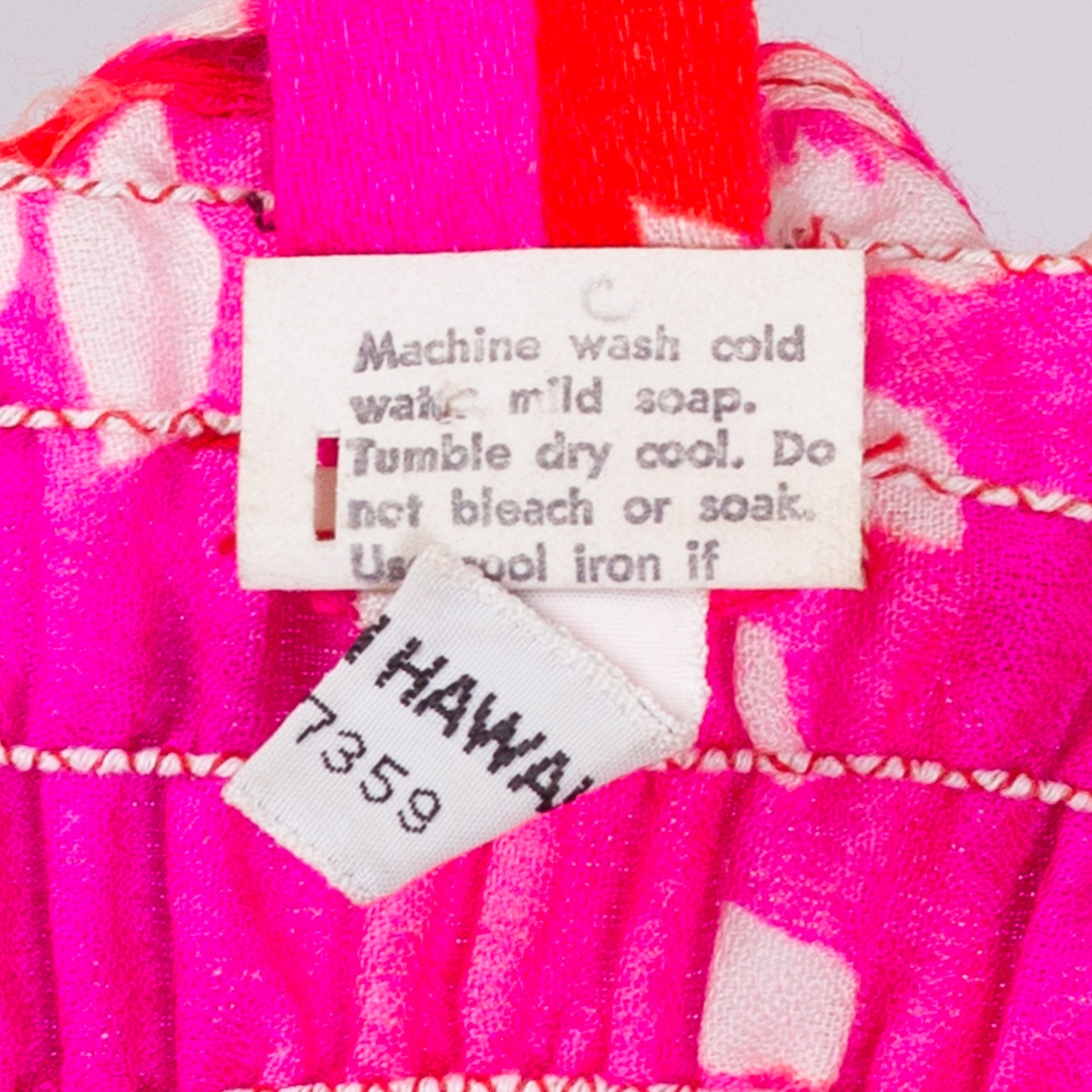 70s Hawaiian Pink Floral Maxi Sundress - Small 